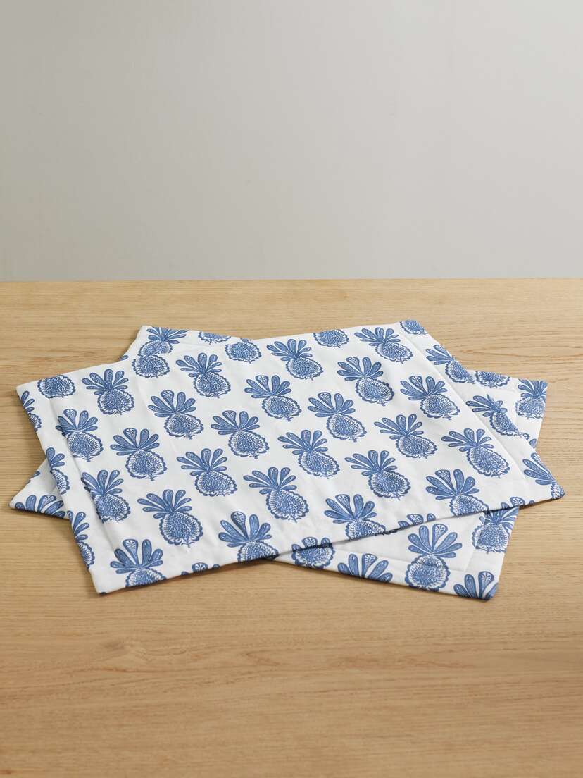 La DoubleJ Set Of Two Printed Linen Placemats