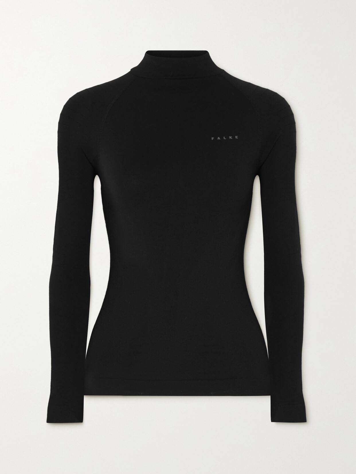 Shop Falke Stretch-jersey Turtleneck Top In Black