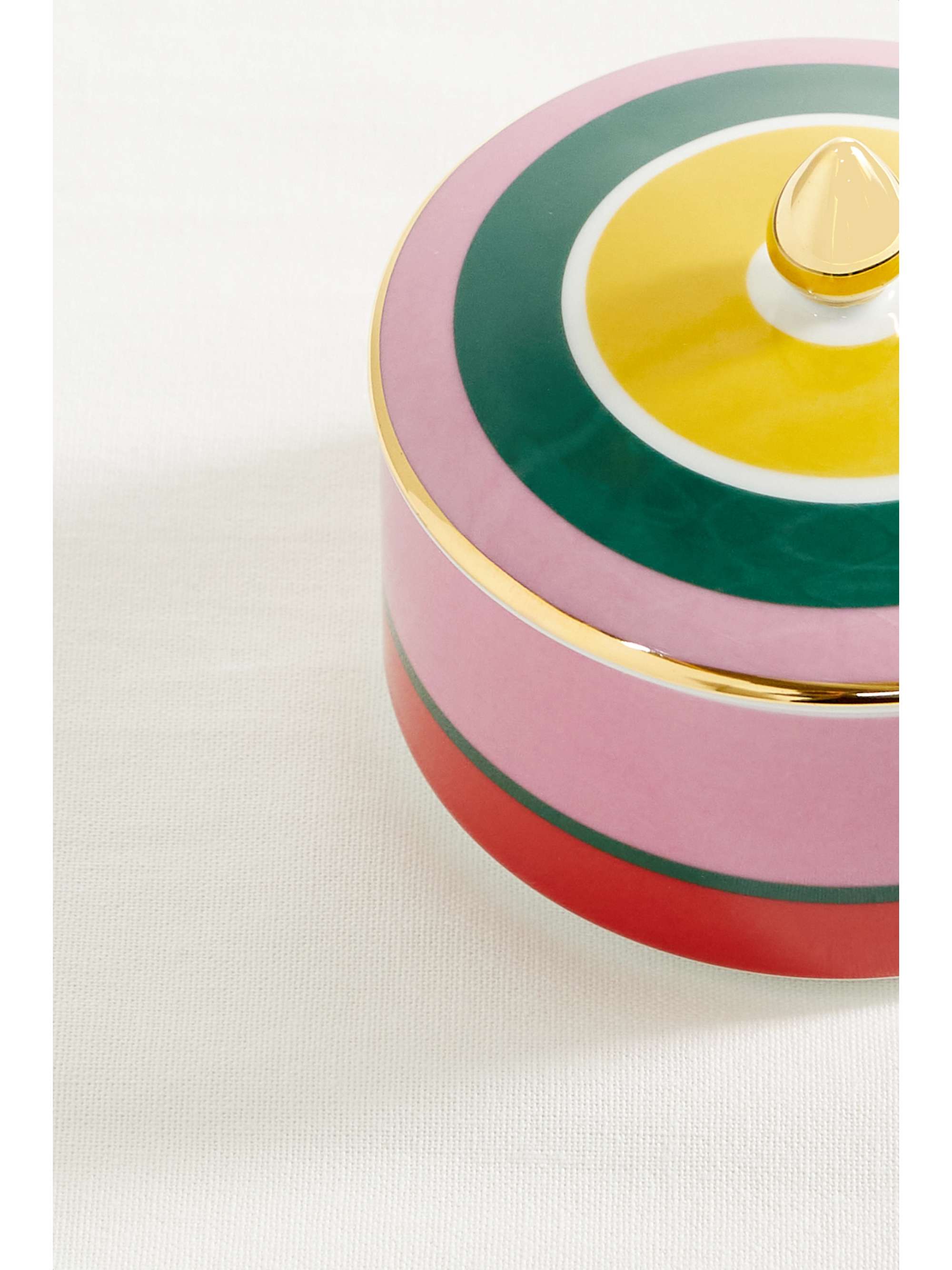 LA DOUBLEJ Gold-plated porcelain jar