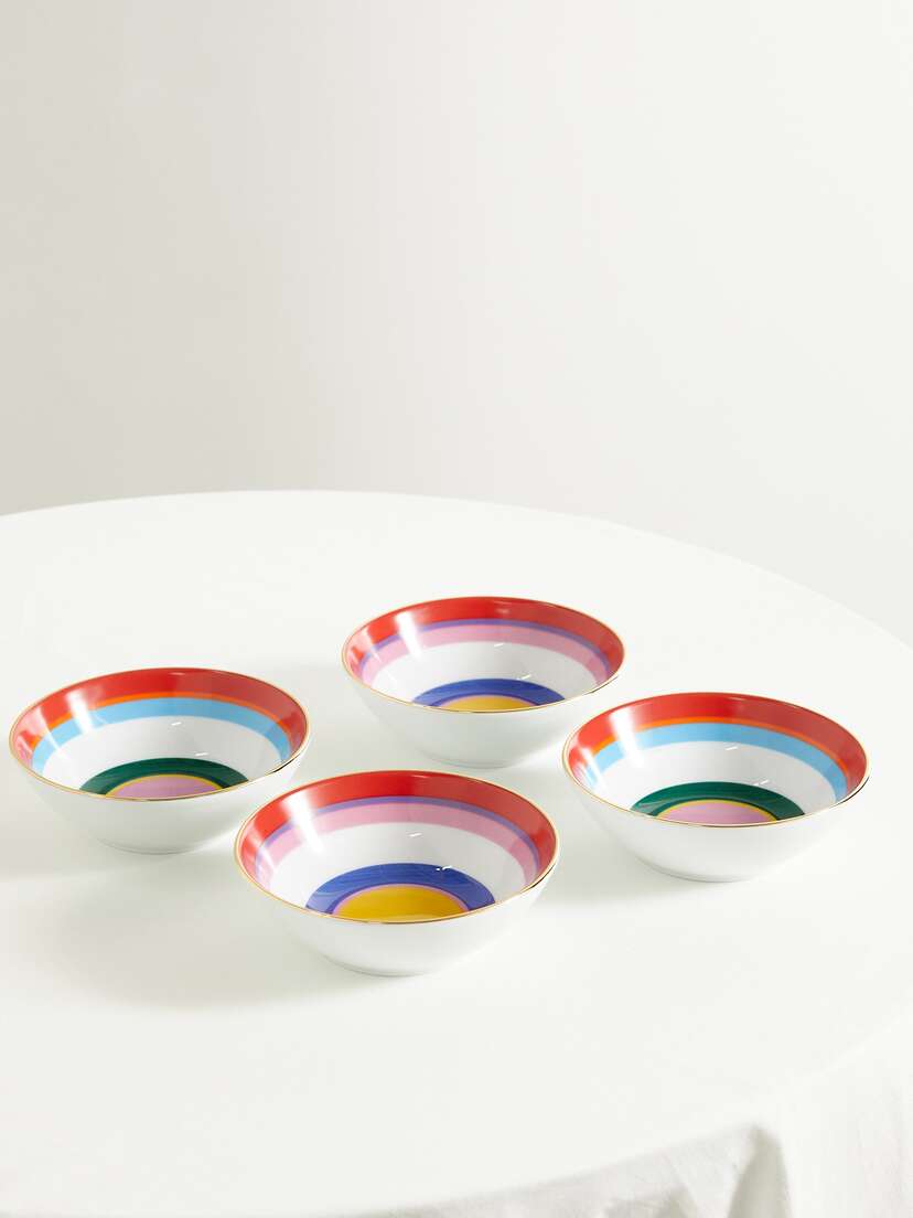 La DoubleJ Set Of Four Gold-plated Porcelain Gelato Bowls