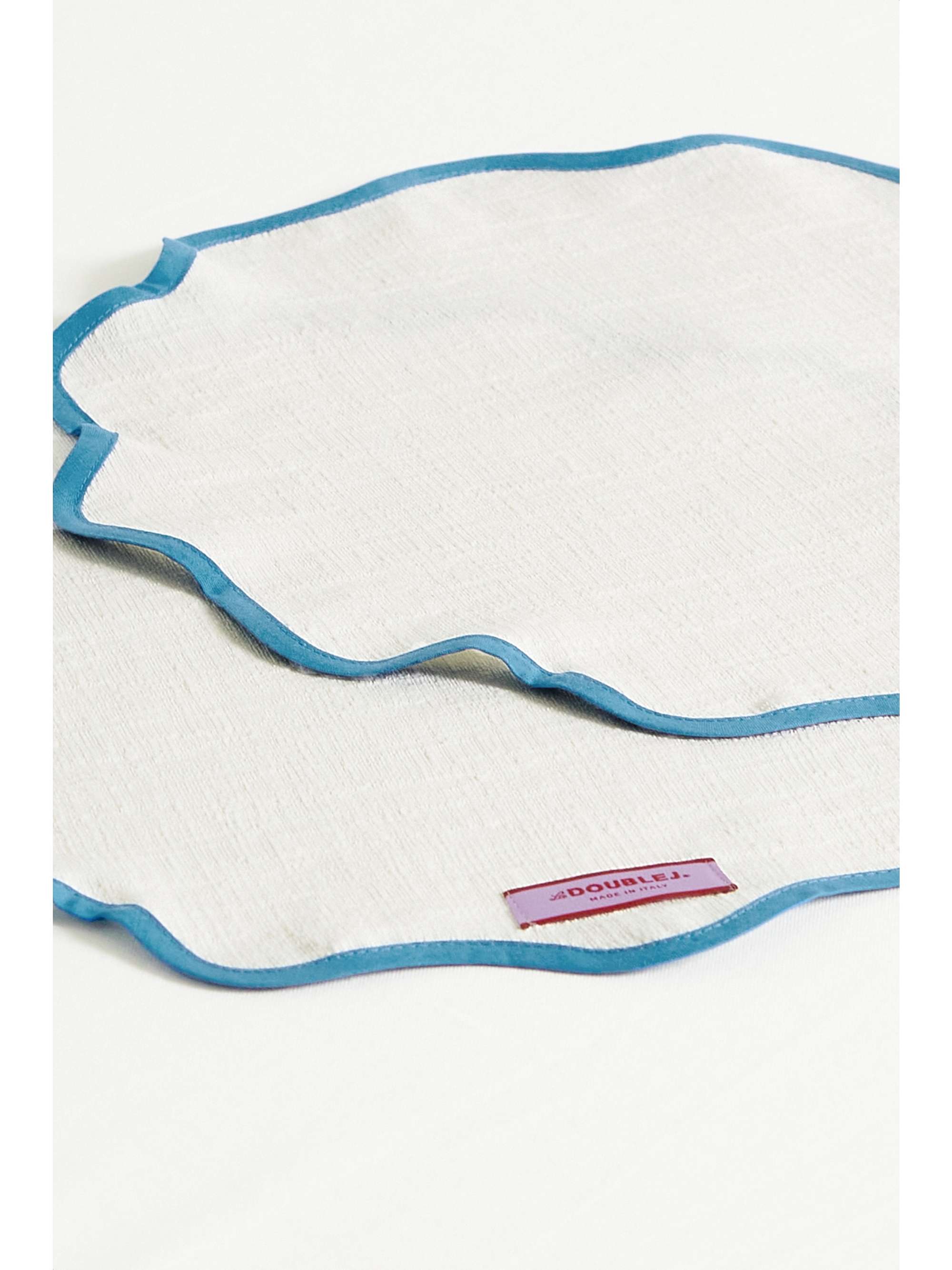 LA DOUBLEJ Set of two scalloped cotton-blend placemats