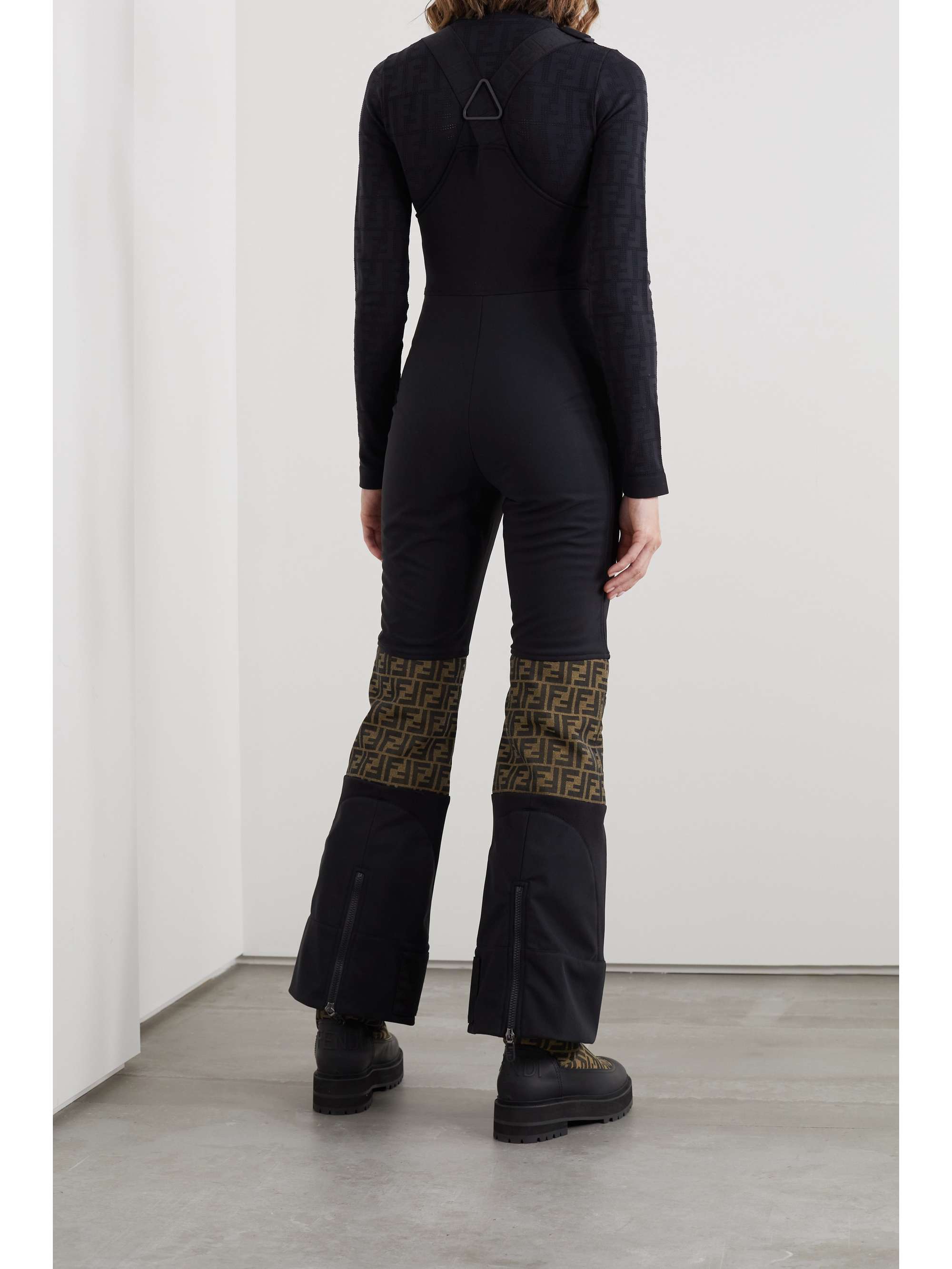 FENDI Coated canvas-jacquard ski salopettes