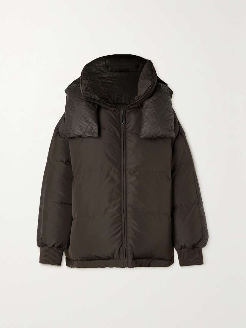 Fendi Reversible Hooded Jacquard Down Ski Jacket