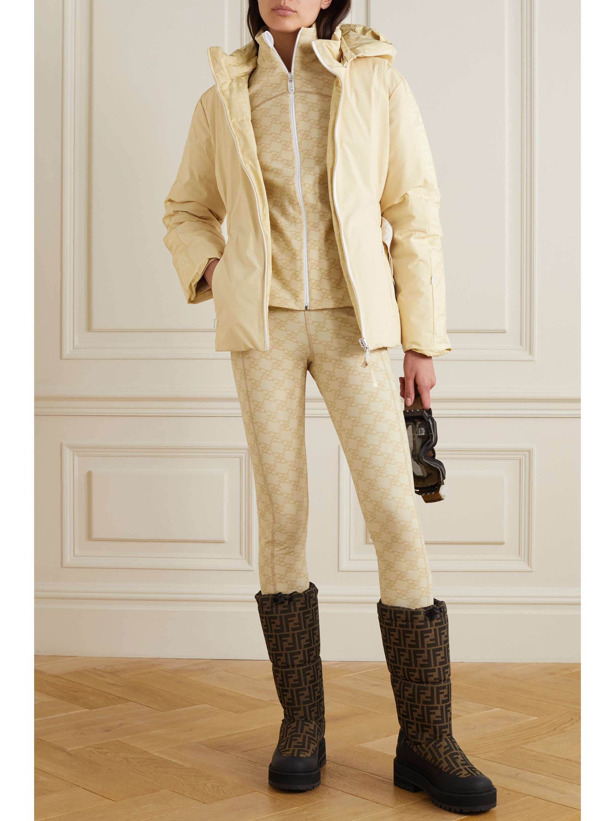 FENDI Belted hooded down ski jacket