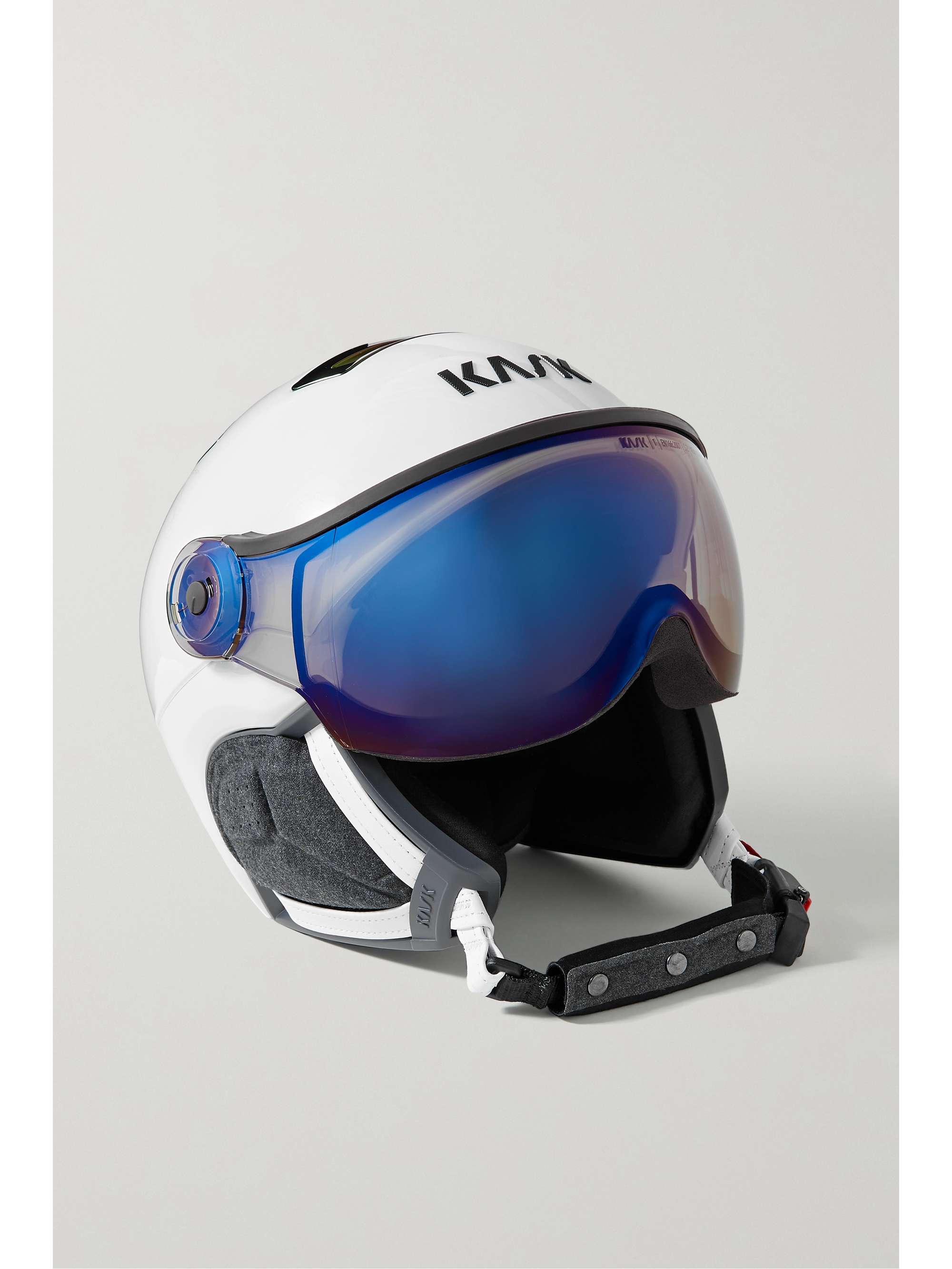White Chrome iridescent ski helmet 