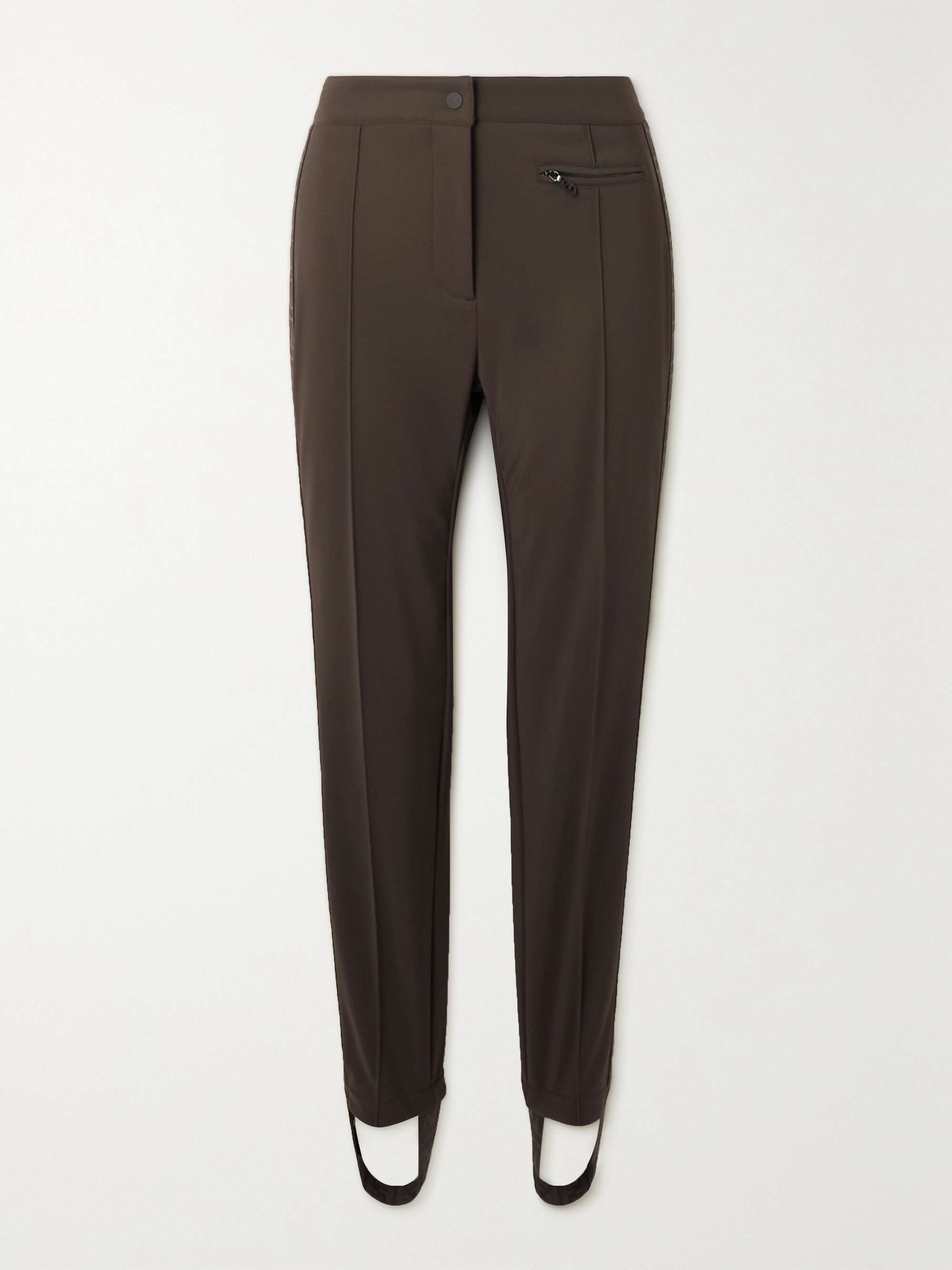 Brown Jacquard-trimmed stirrup ski 