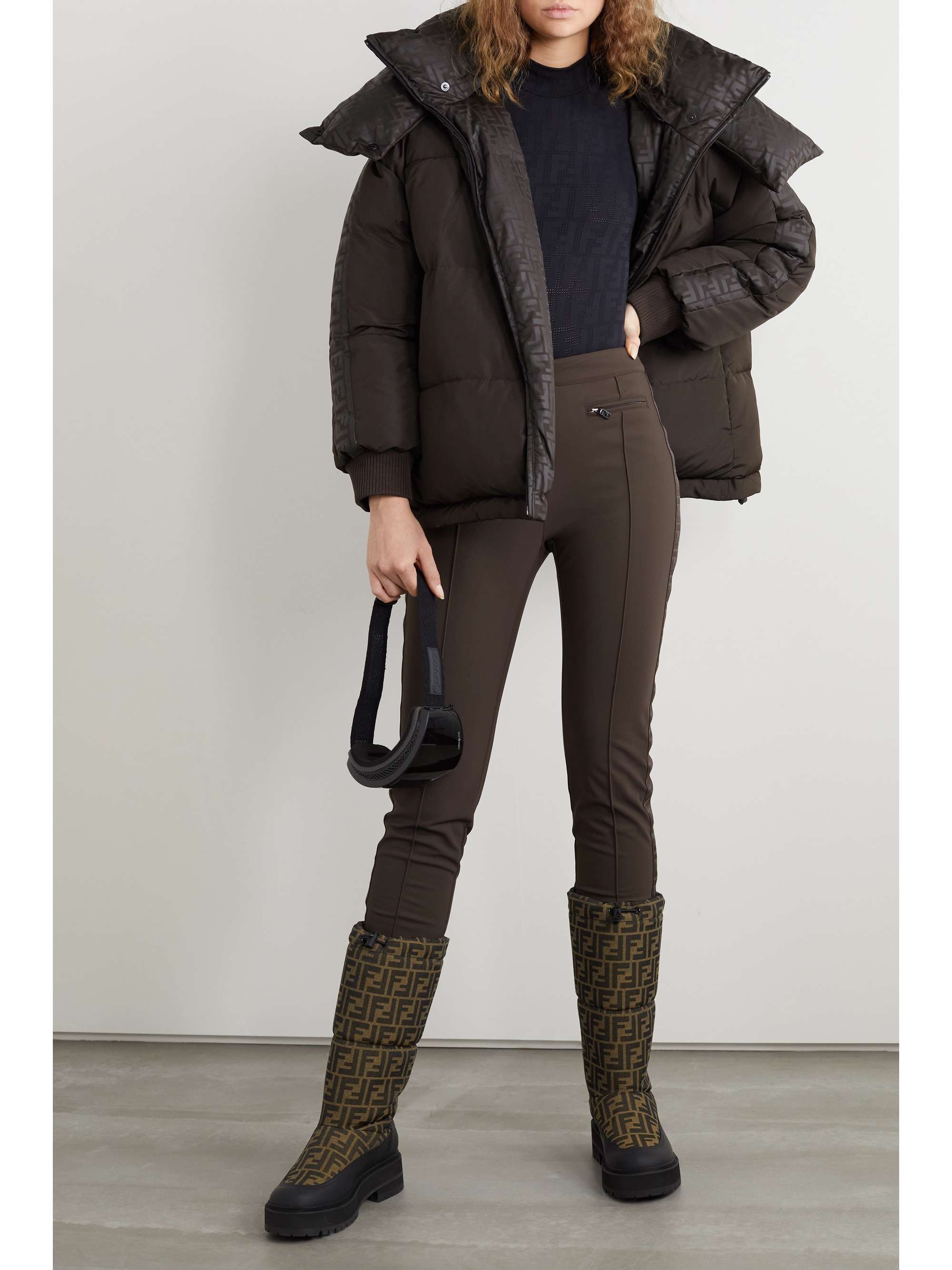 FENDI Jacquard-trimmed stirrup ski pants | NET-A-PORTER