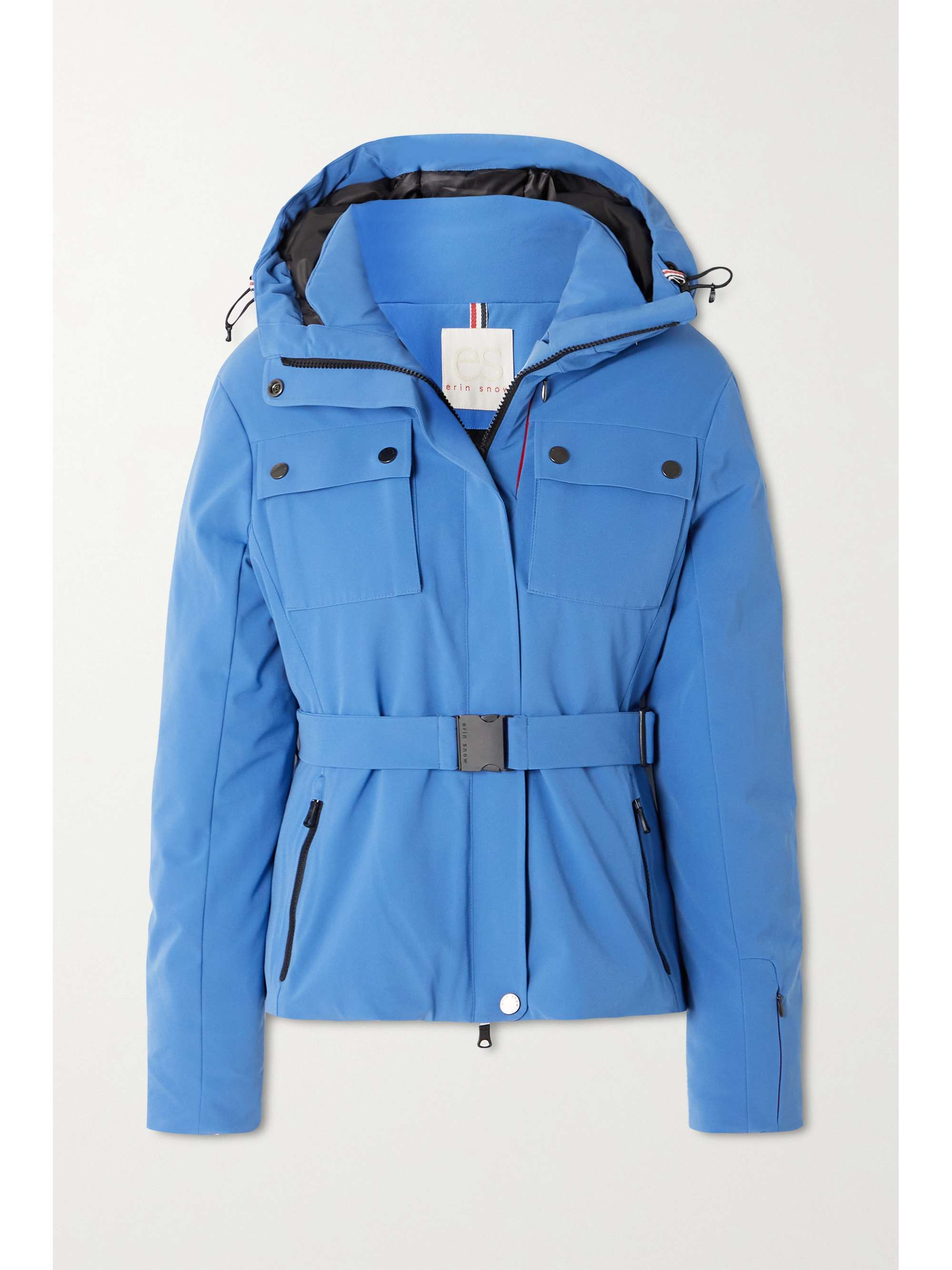 light blue ski jacket