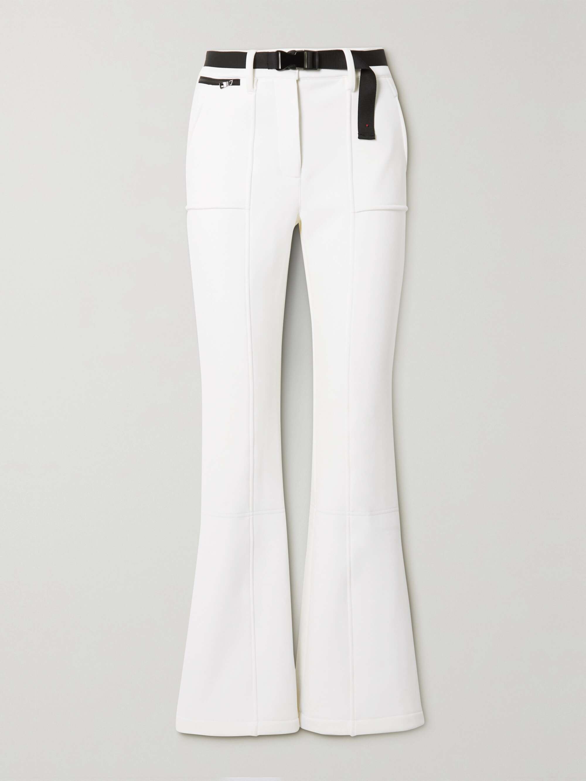 white stretch ski pants