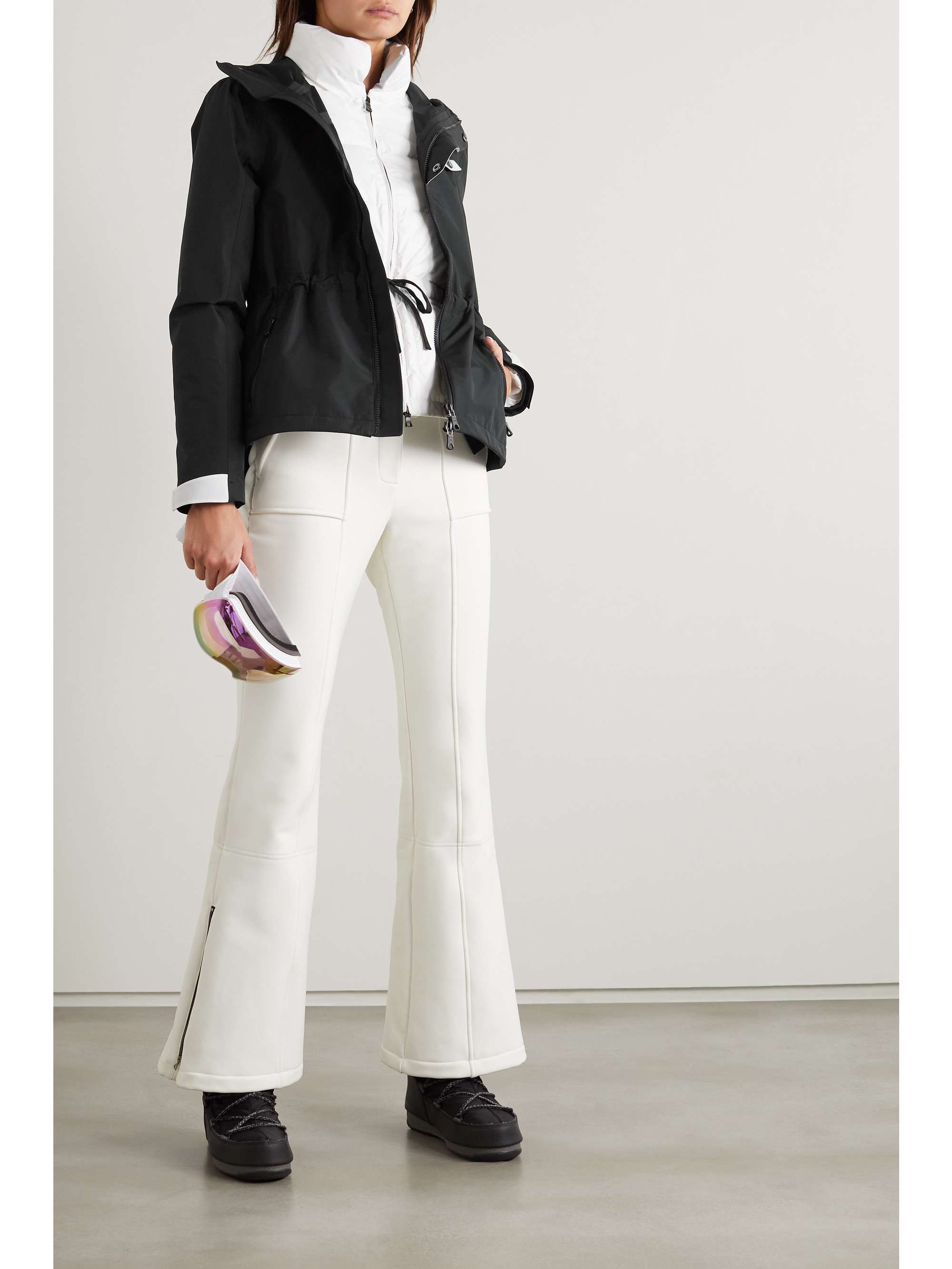 Black + NET SUSTAIN Scout hooded convertible recycled ski jacket | ERIN  SNOW | NET-A-PORTER