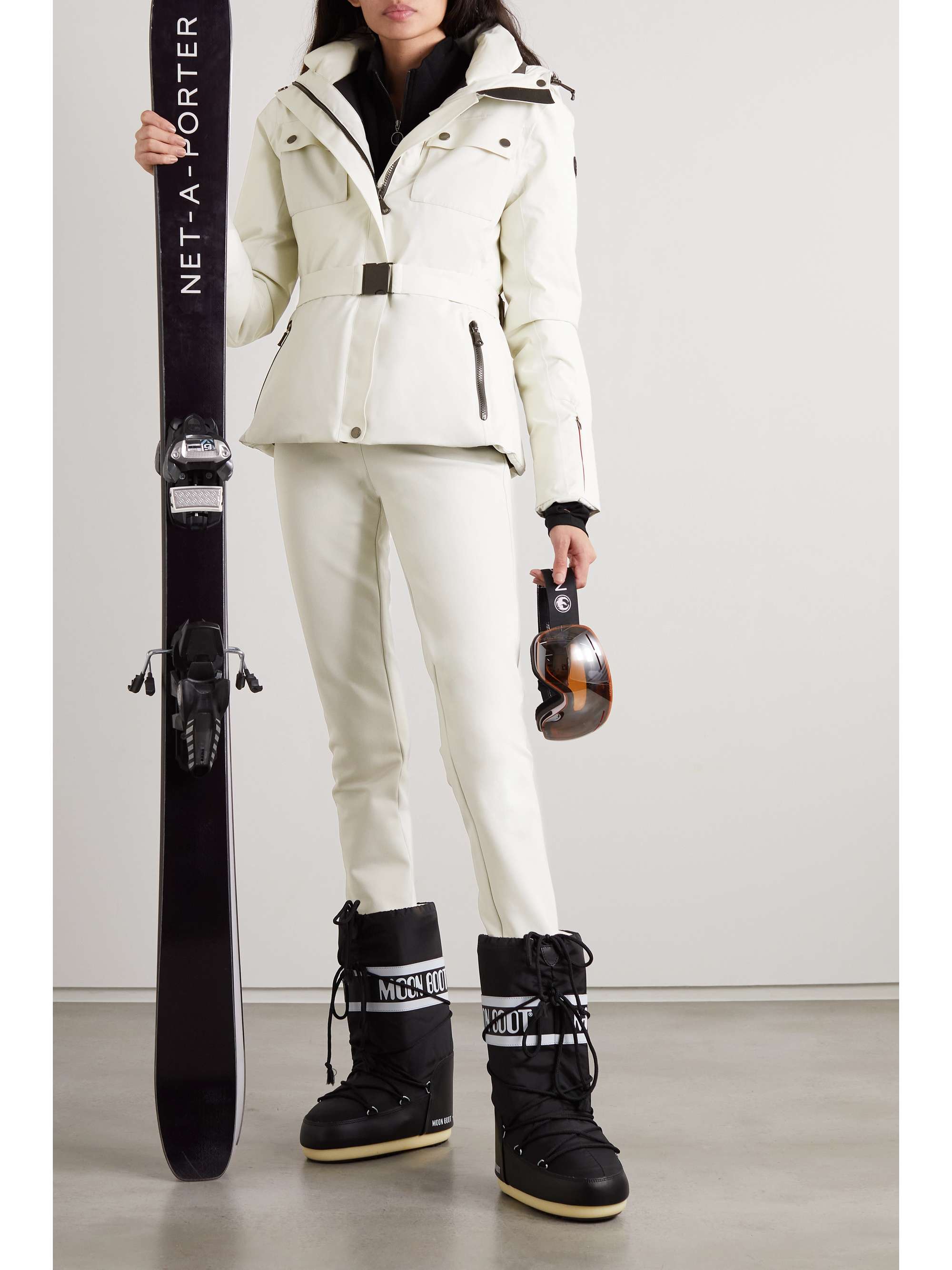 ERIN SNOW + NET SUSTAIN Diana hooded belted recycled ski jacket