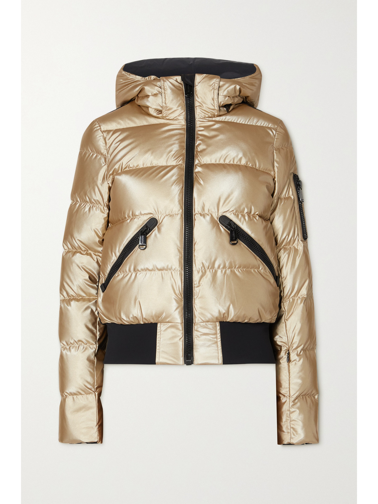 Goldbergh Aura Hooded Quilted Metallic Down Ski Jacket In Gold ModeSens