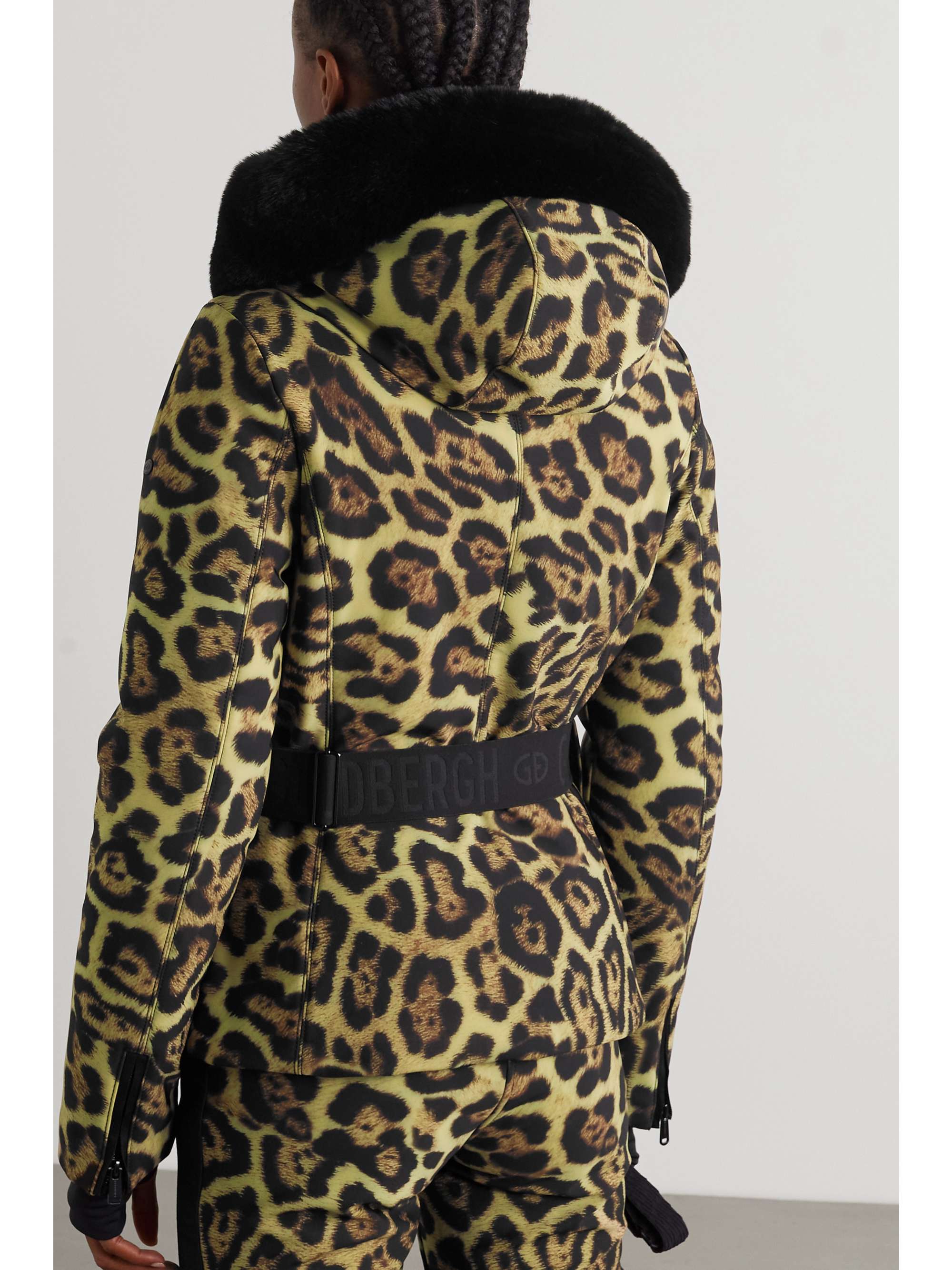 leopard ski jacket womens