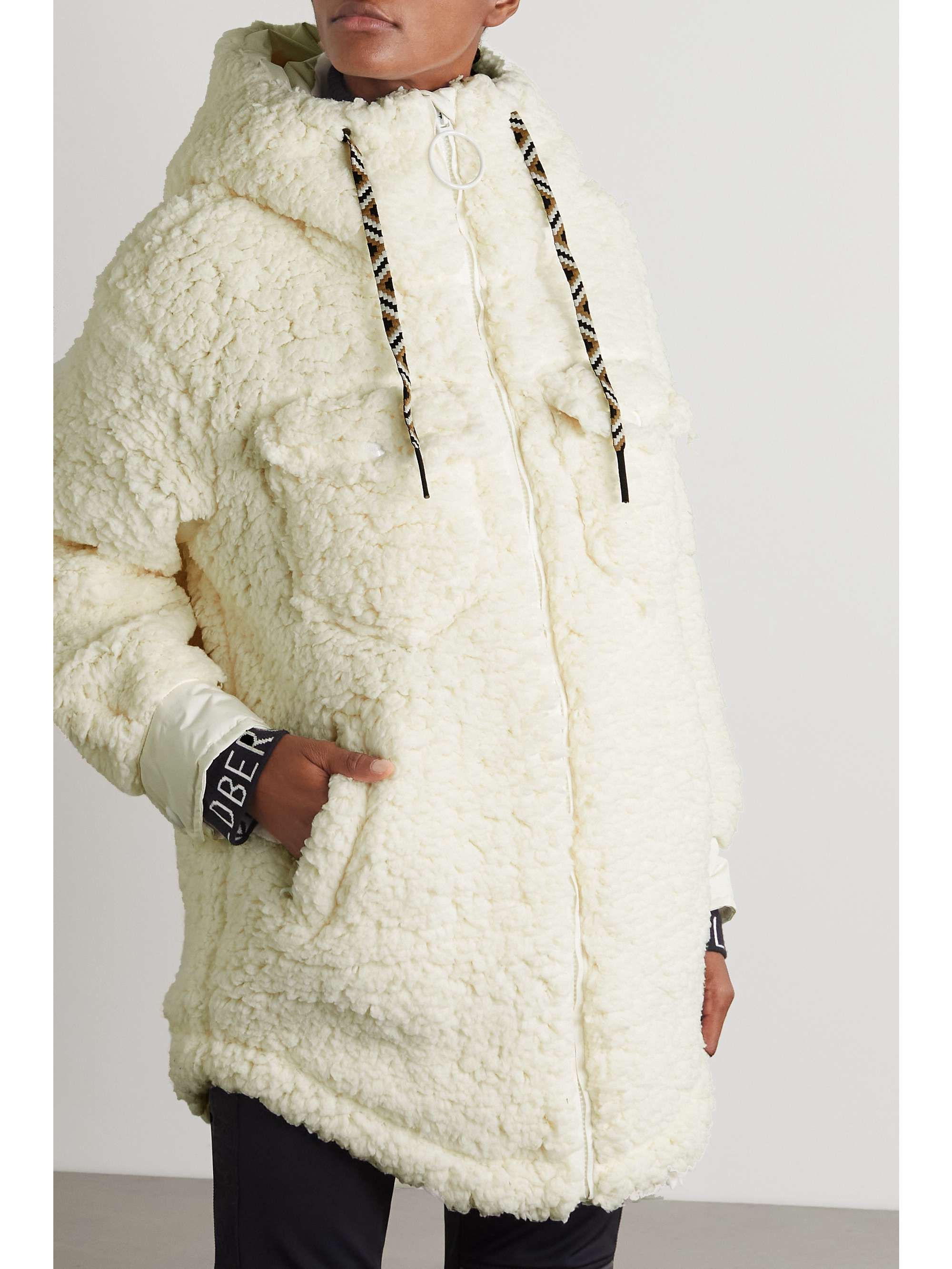 GOLDBERGH Cocoon oversized hooded faux shearling ski jacket