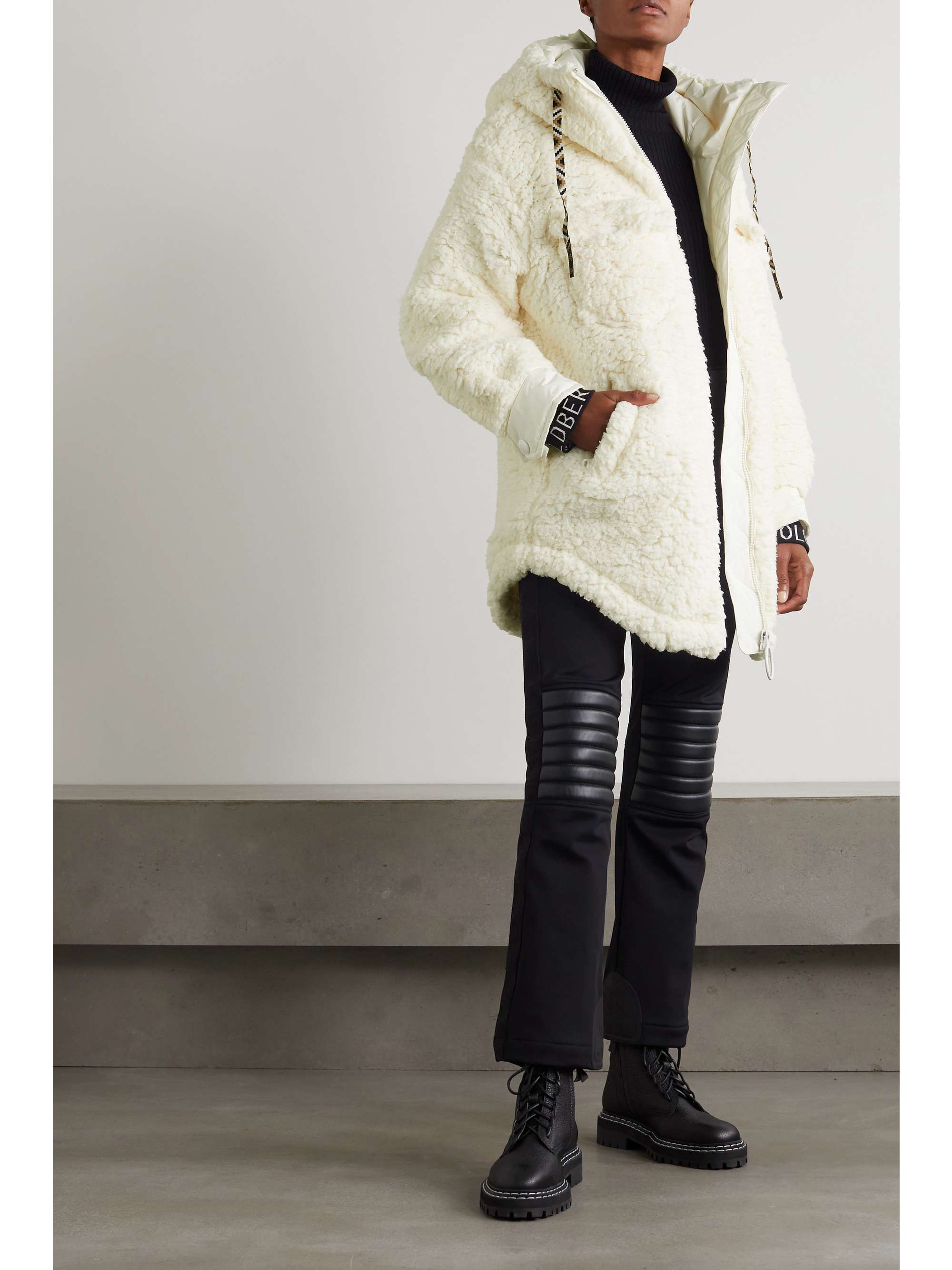 GOLDBERGH Cocoon oversized hooded faux shearling ski jacket