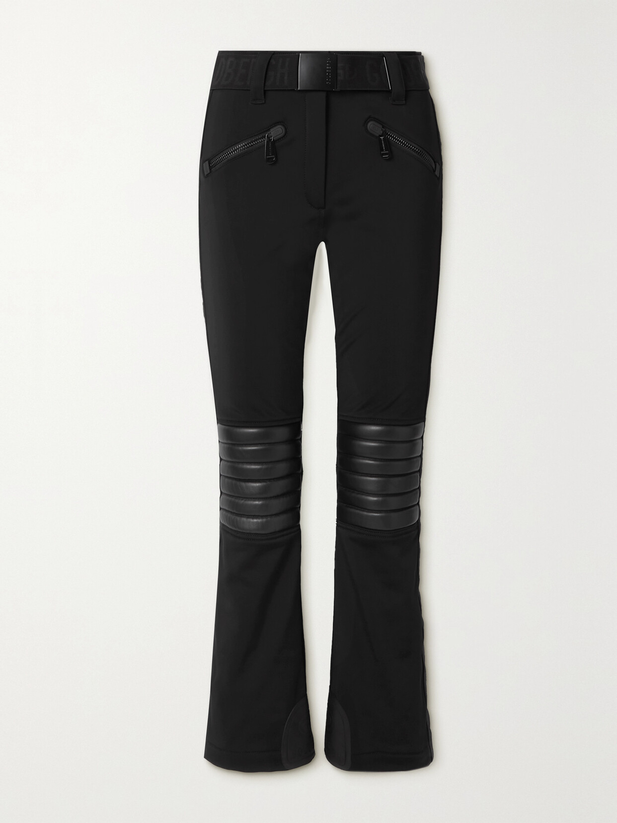 GOLDBERGH ROCKY QUILTED FAUX LEATHER-PANELED FLARED SKI trousers