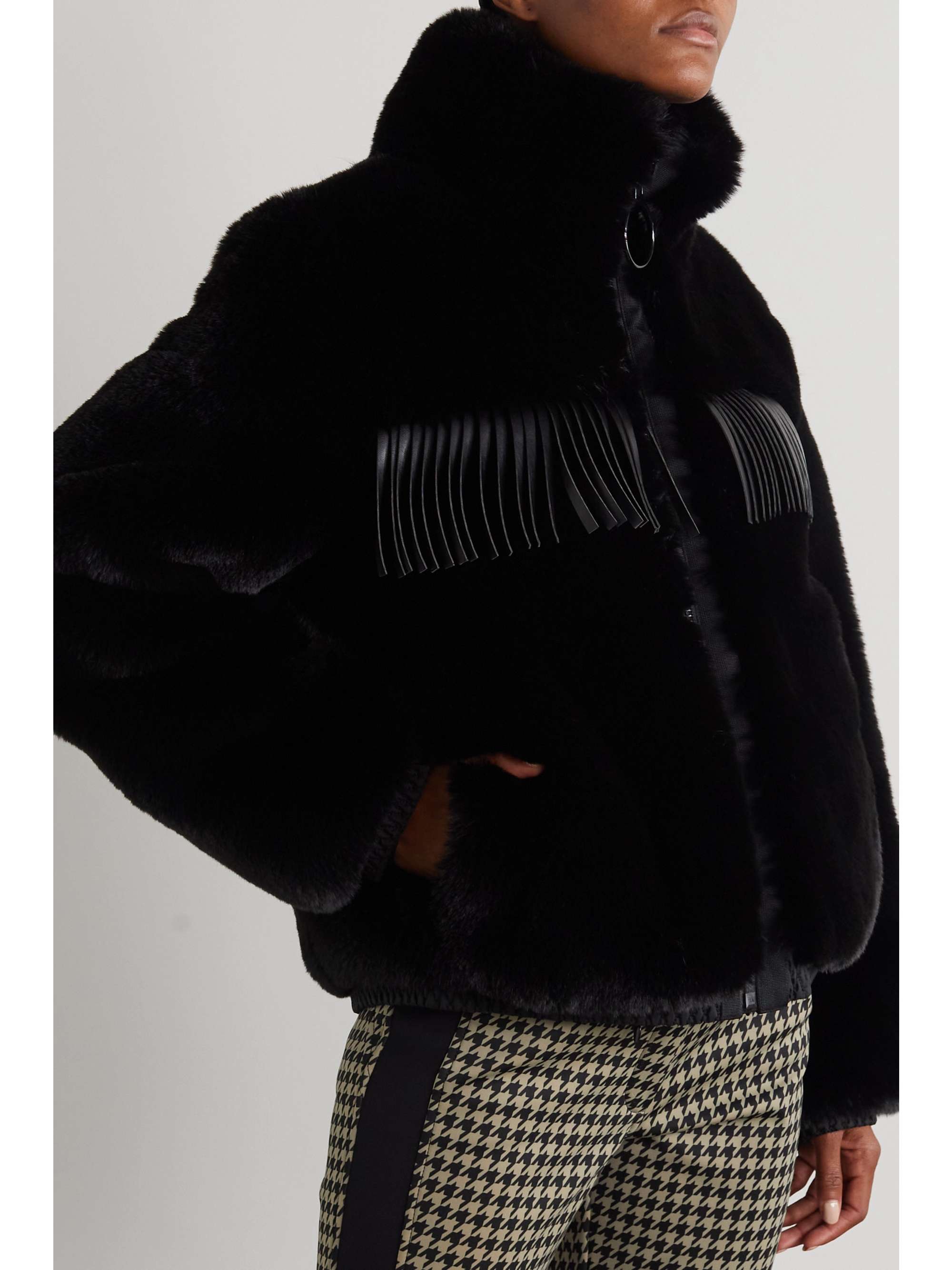 black fur ski jacket