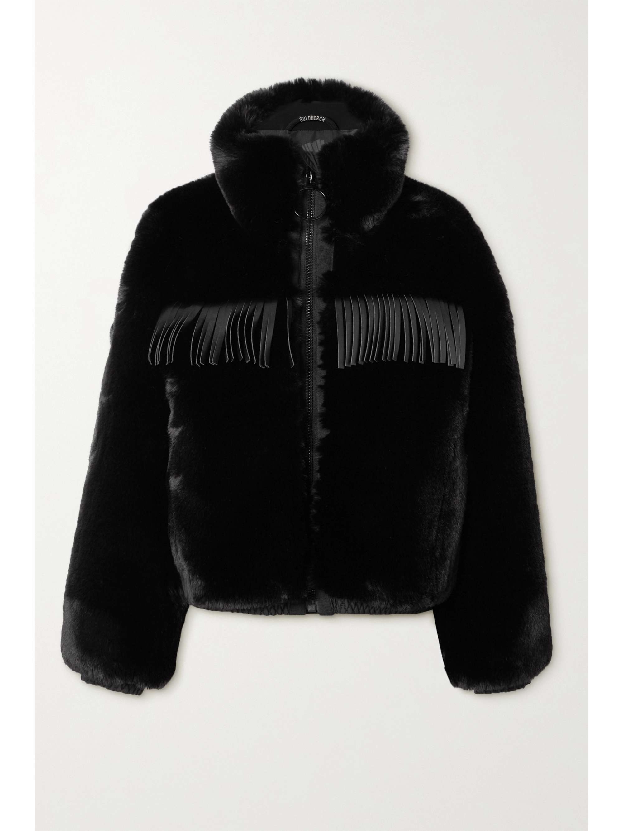 fringe faux fur jacket