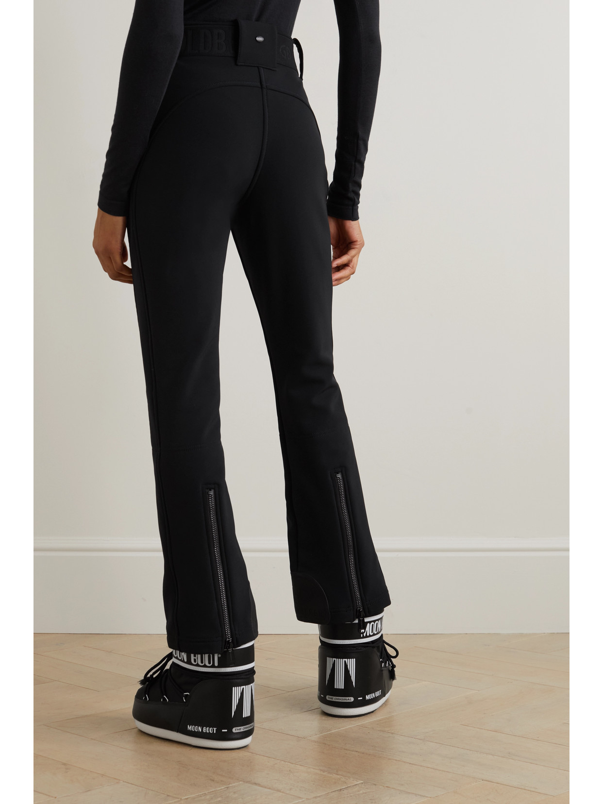 Shop Goldbergh Pippa Belted Flared Ski Pants In Black