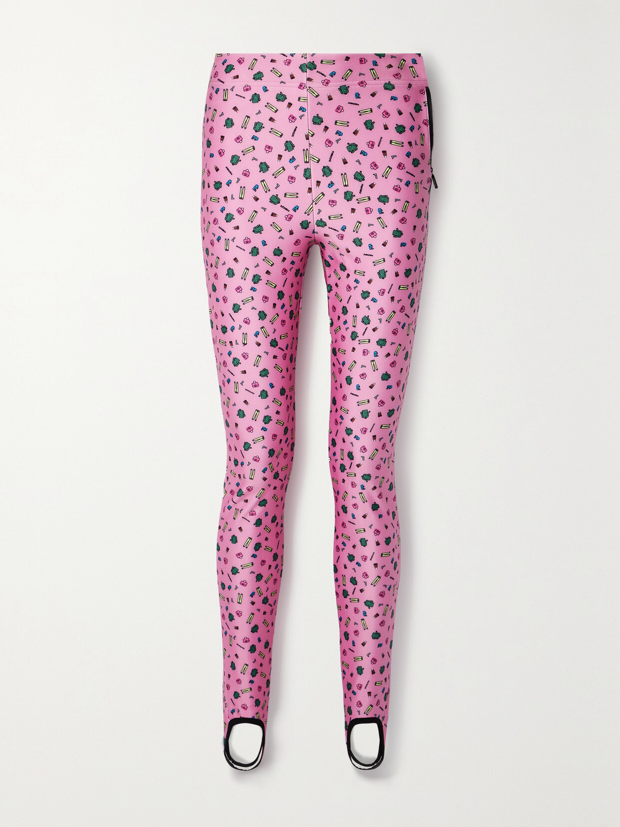 Moncler Genius X Naj-oleari 3 Moncler Grenoble Printed Stirrup Ski Pants In Pink