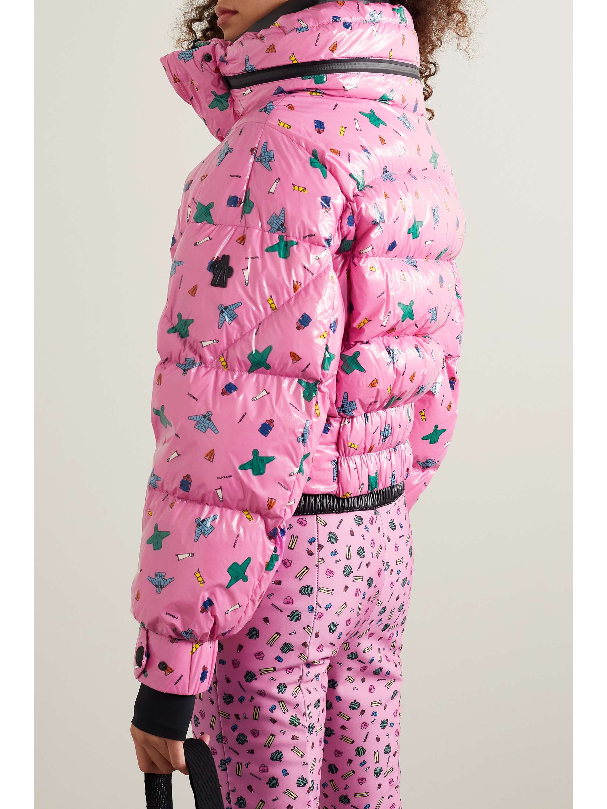 MONCLER GENIUS + 3 Moncler Grenoble cropped printed quilted down ski jacket