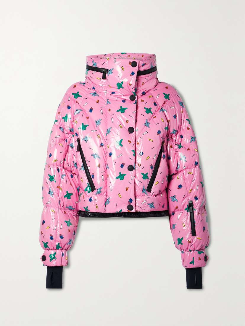 Moncler Genius + 3 Moncler Grenoble Cropped Printed Quilted Down Ski Jacket