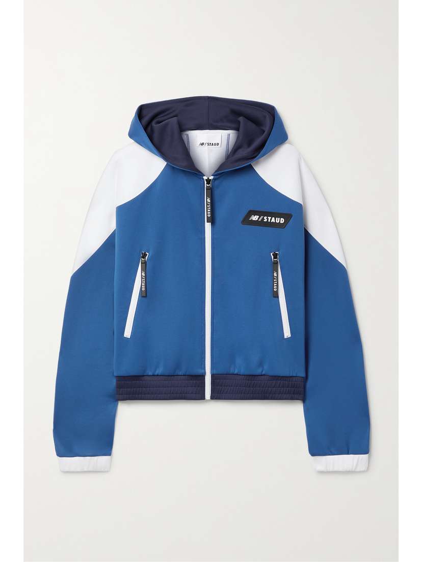 Staud + New Balance Hooded Color-block Jersey Track Jacket