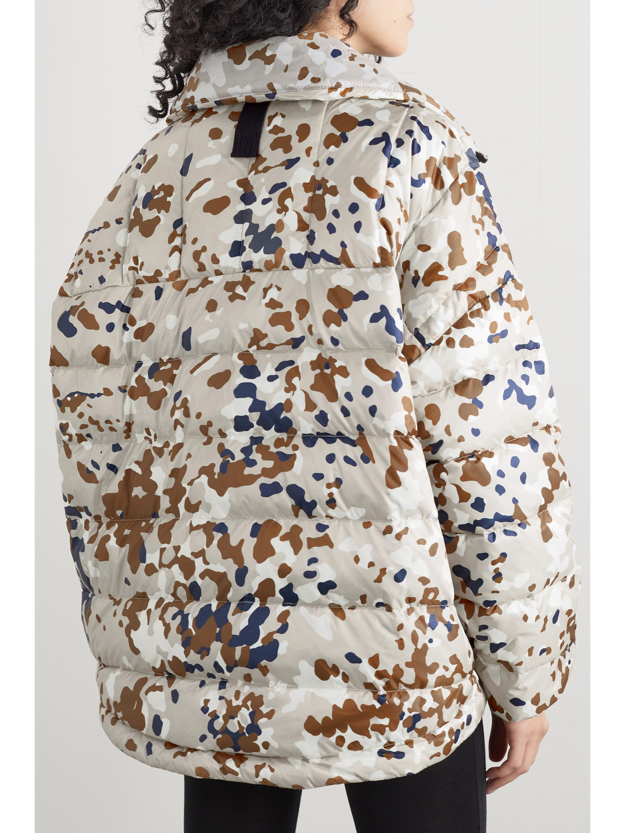 Camouflage-Print Quilted Shell Down Jacket