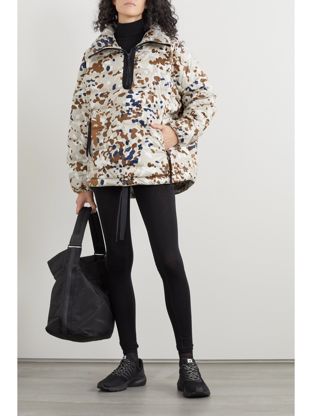 Camouflage-Print Quilted Shell Down Jacket
