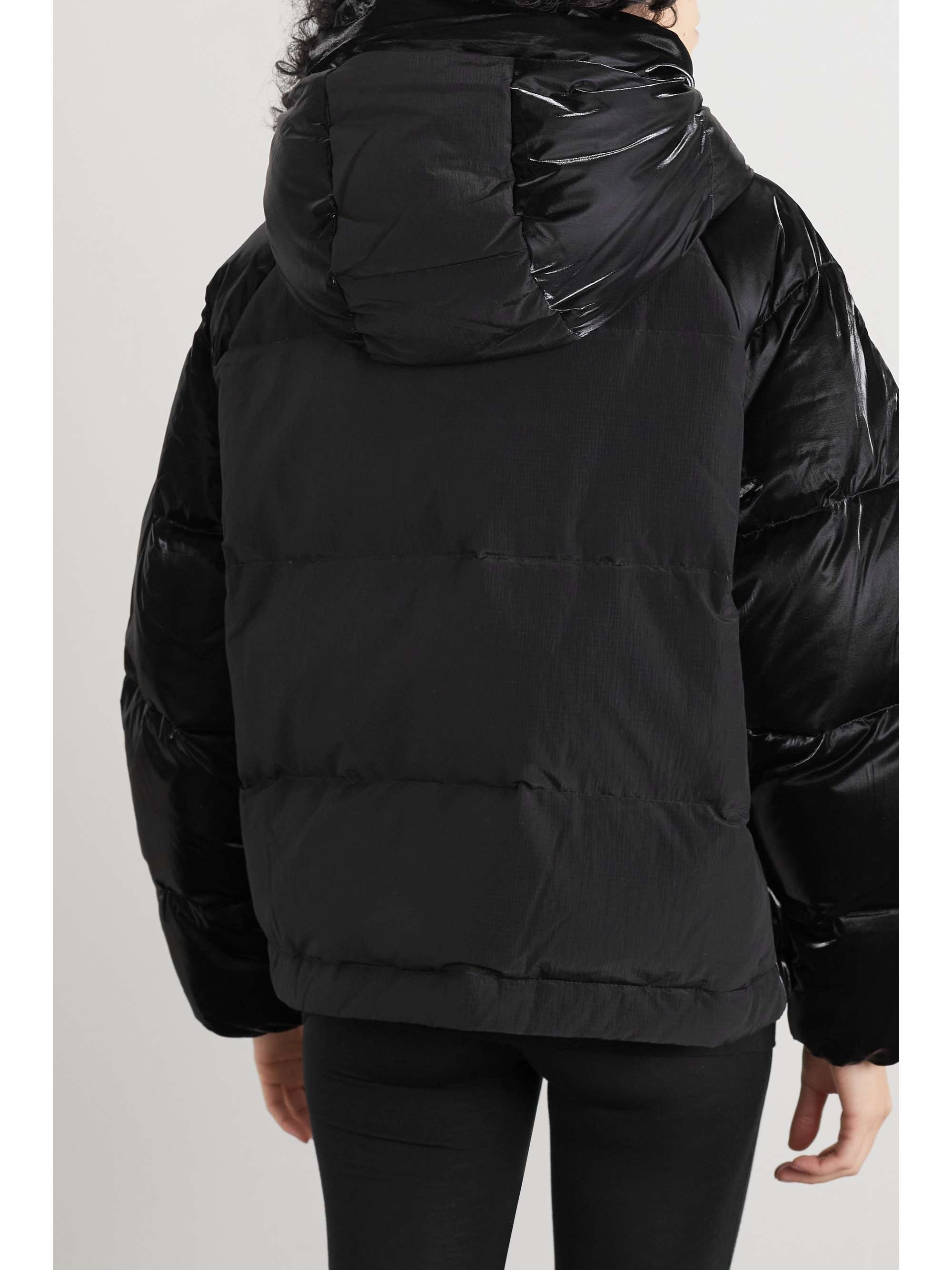 HOLDEN Hooded quilted glossed-shell down jacket