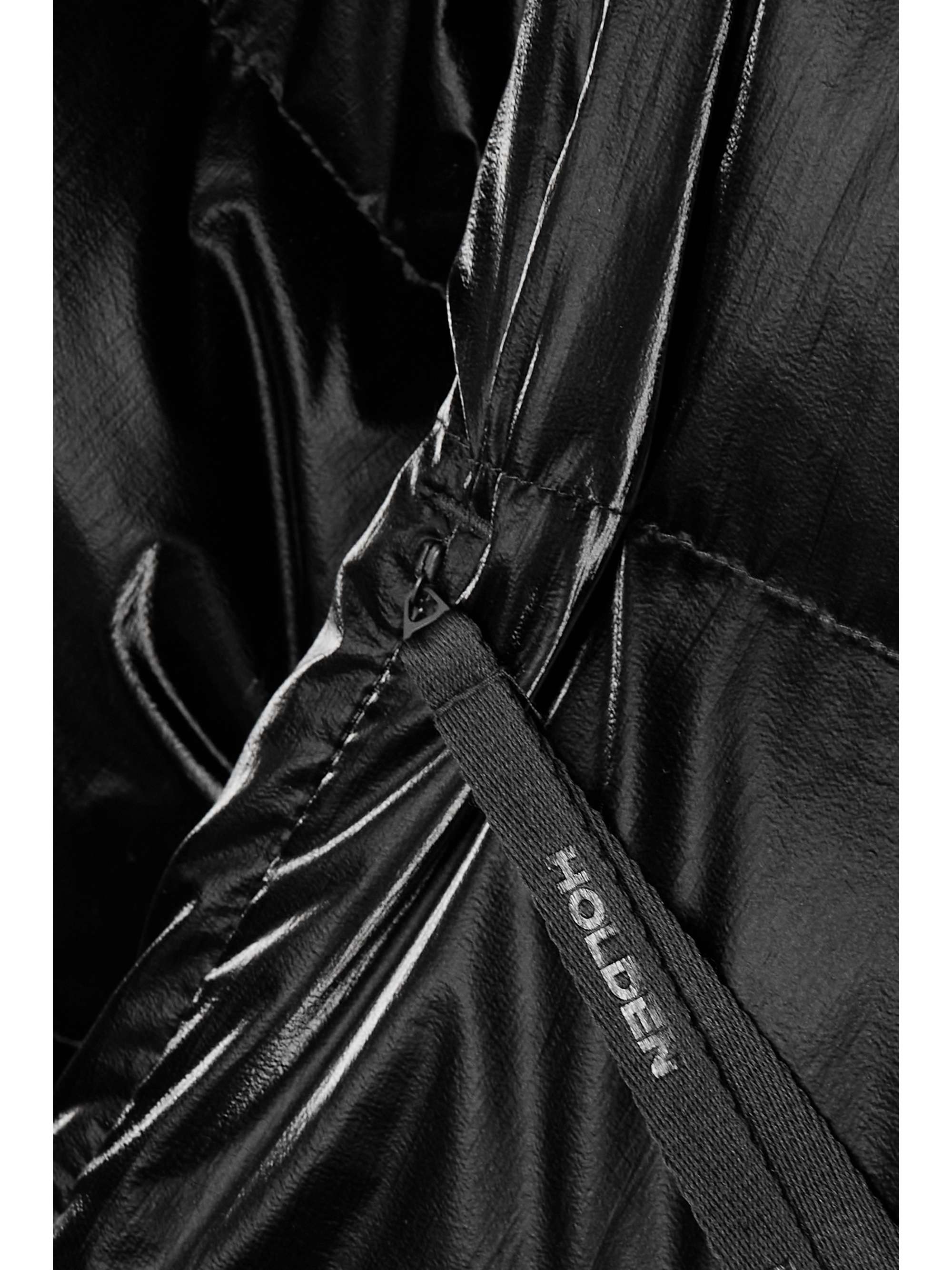 HOLDEN Hooded quilted glossed-shell down jacket