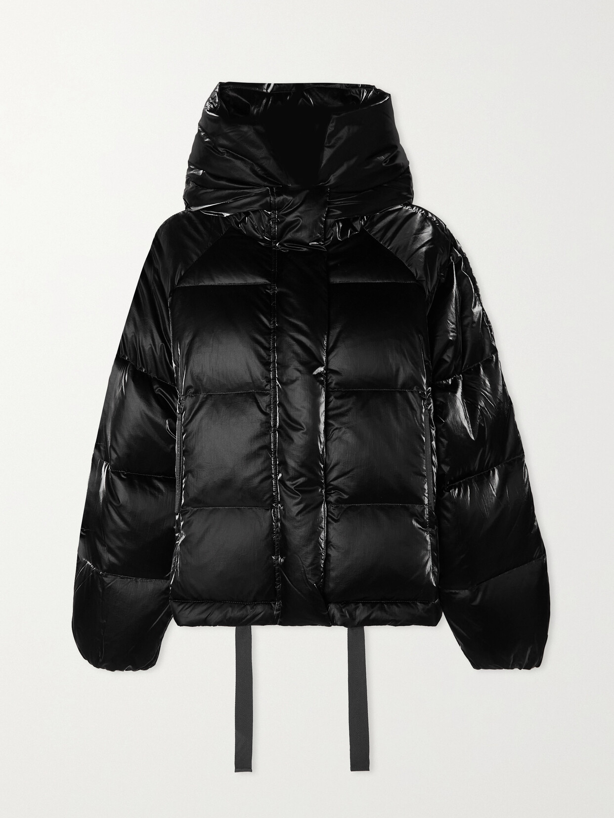 Holden Hooded Quilted Glossed-shell Down Jacket In Black