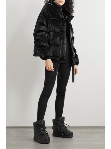 HOLDEN Hooded quilted glossed-shell down jacket