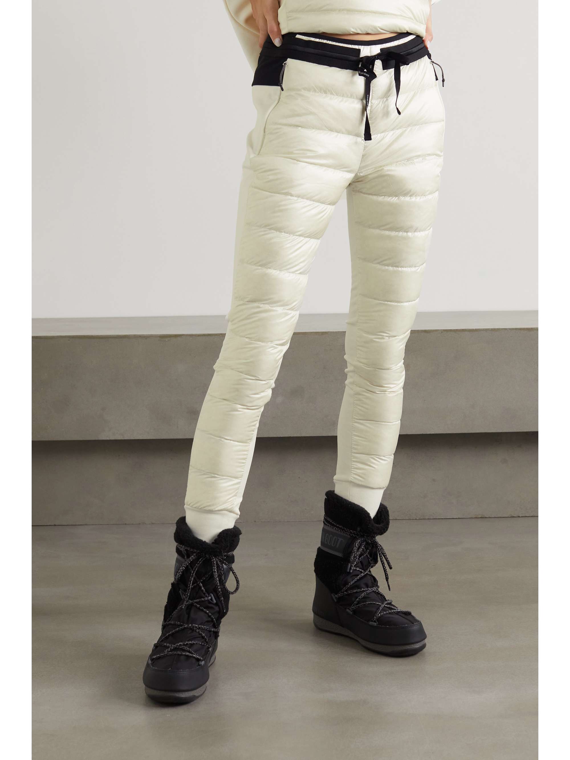 HOLDEN Quilted shell and stretch-jersey down tapered pants