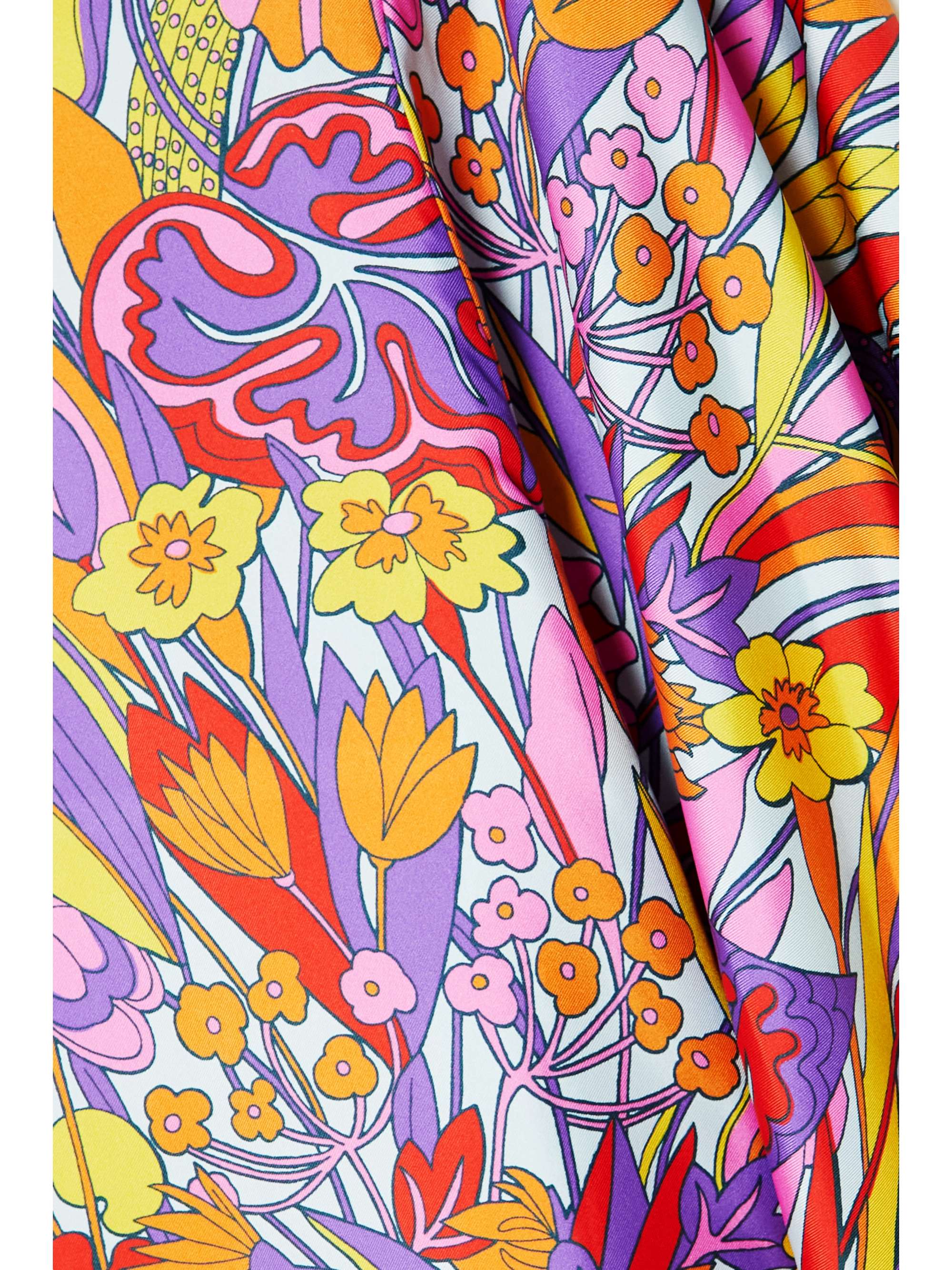 LA DOUBLEJ Opera asymmetric floral-print silk-twill maxi dress