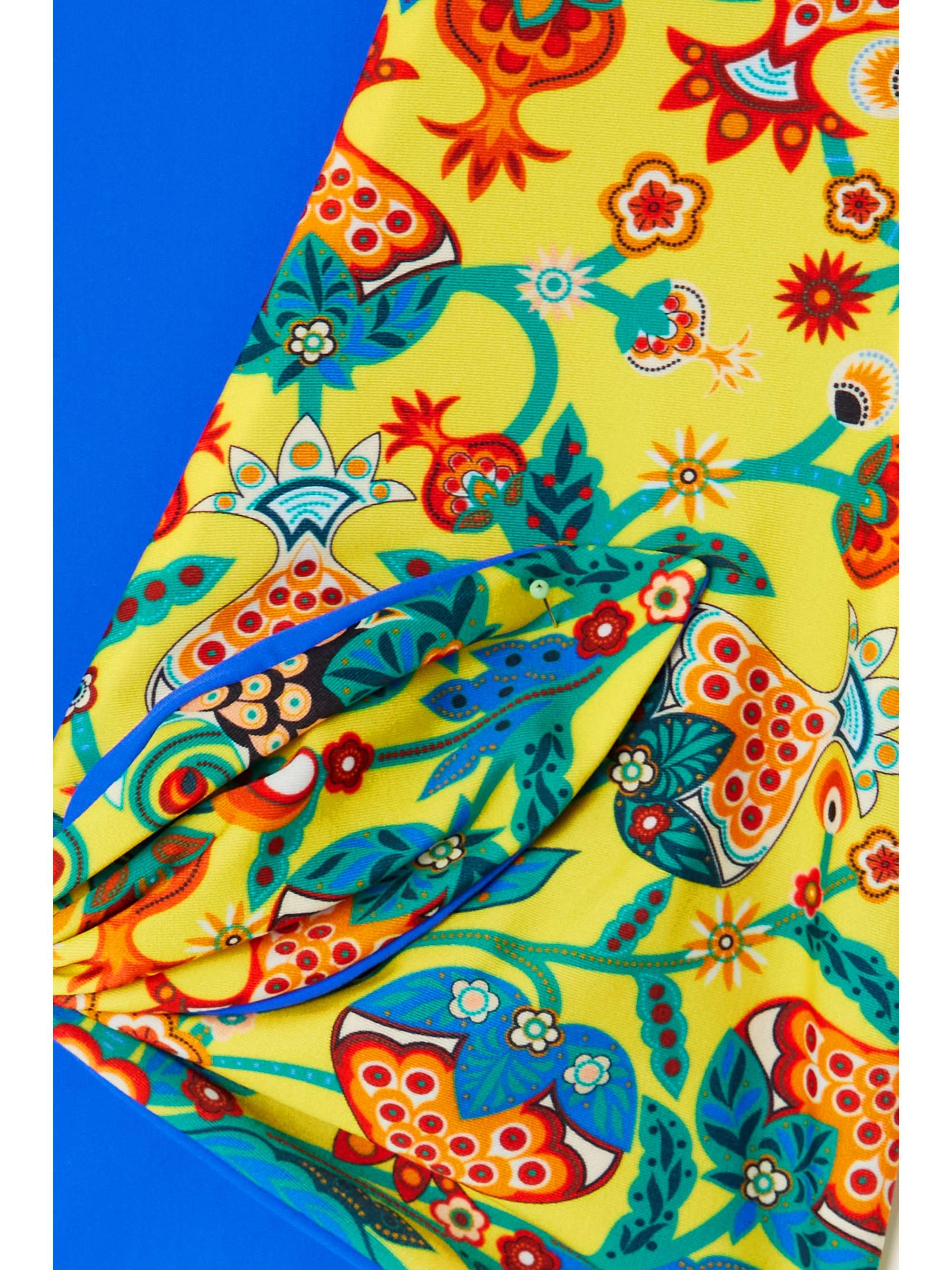 LA DOUBLEJ Bardot tie-detailed printed bikini top