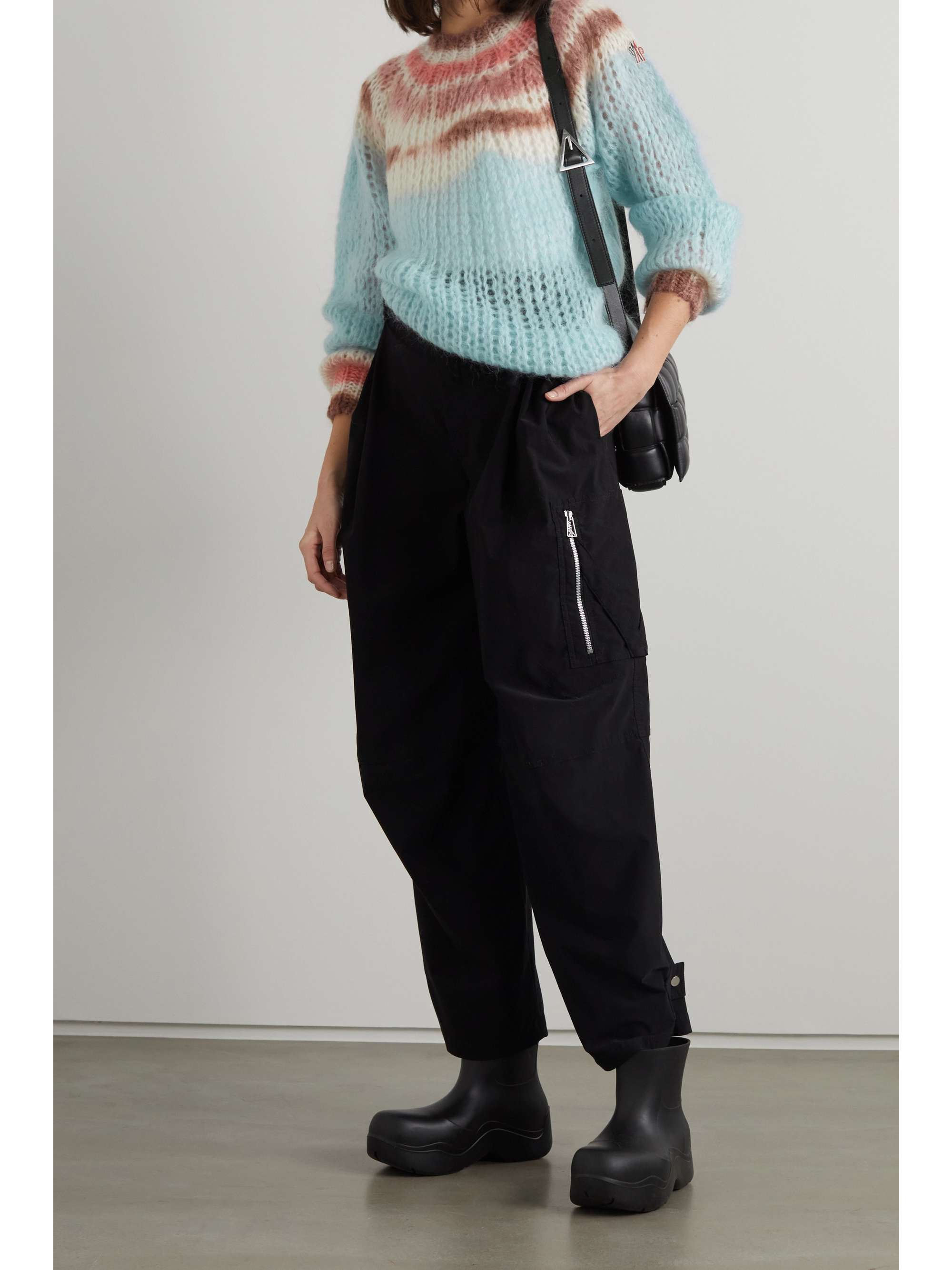 MONCLER GRENOBLE Tie-dyed mohair-blend sweater