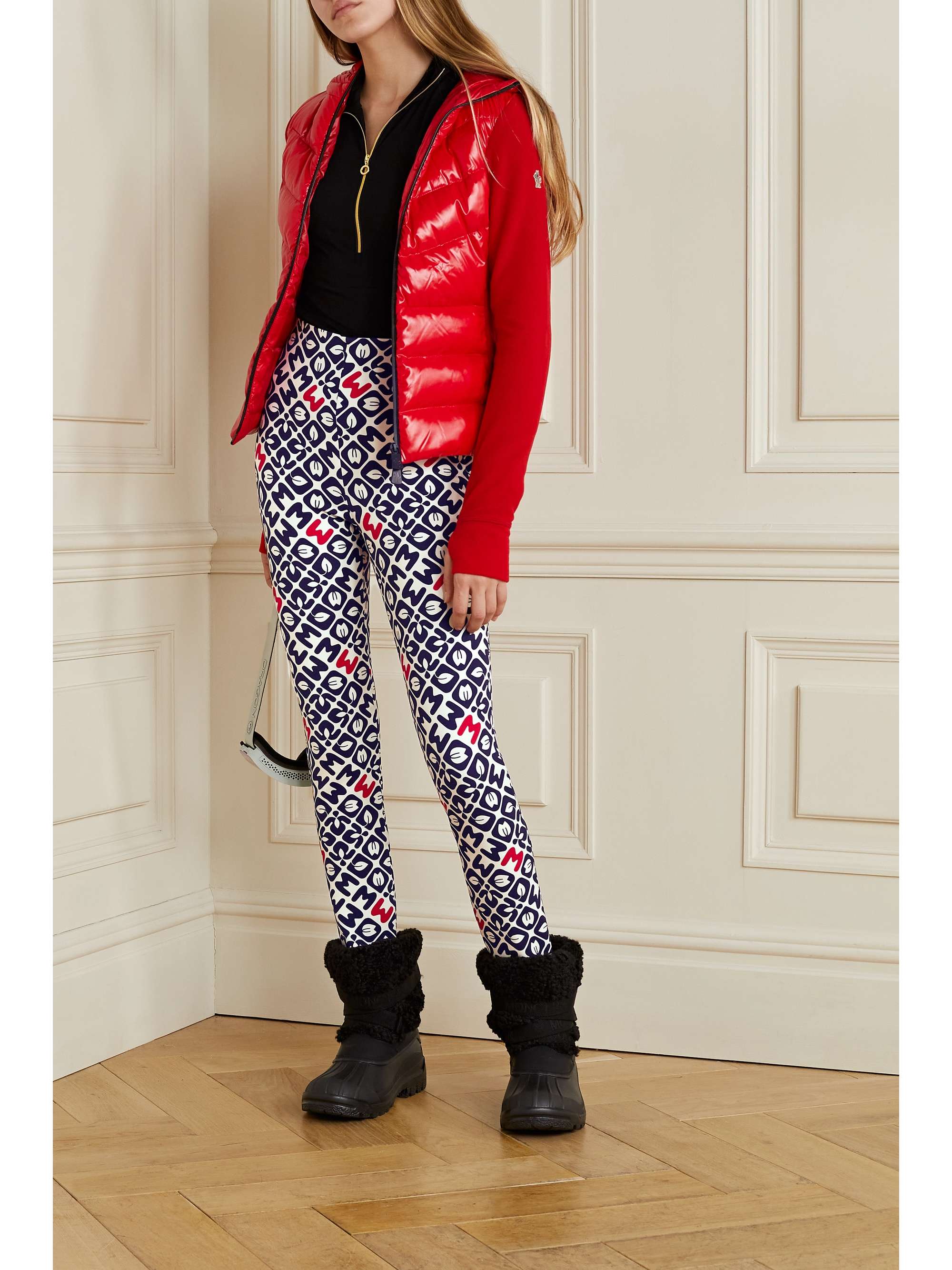MONCLER GRENOBLE Printed stretch-crepe stirrup ski pants