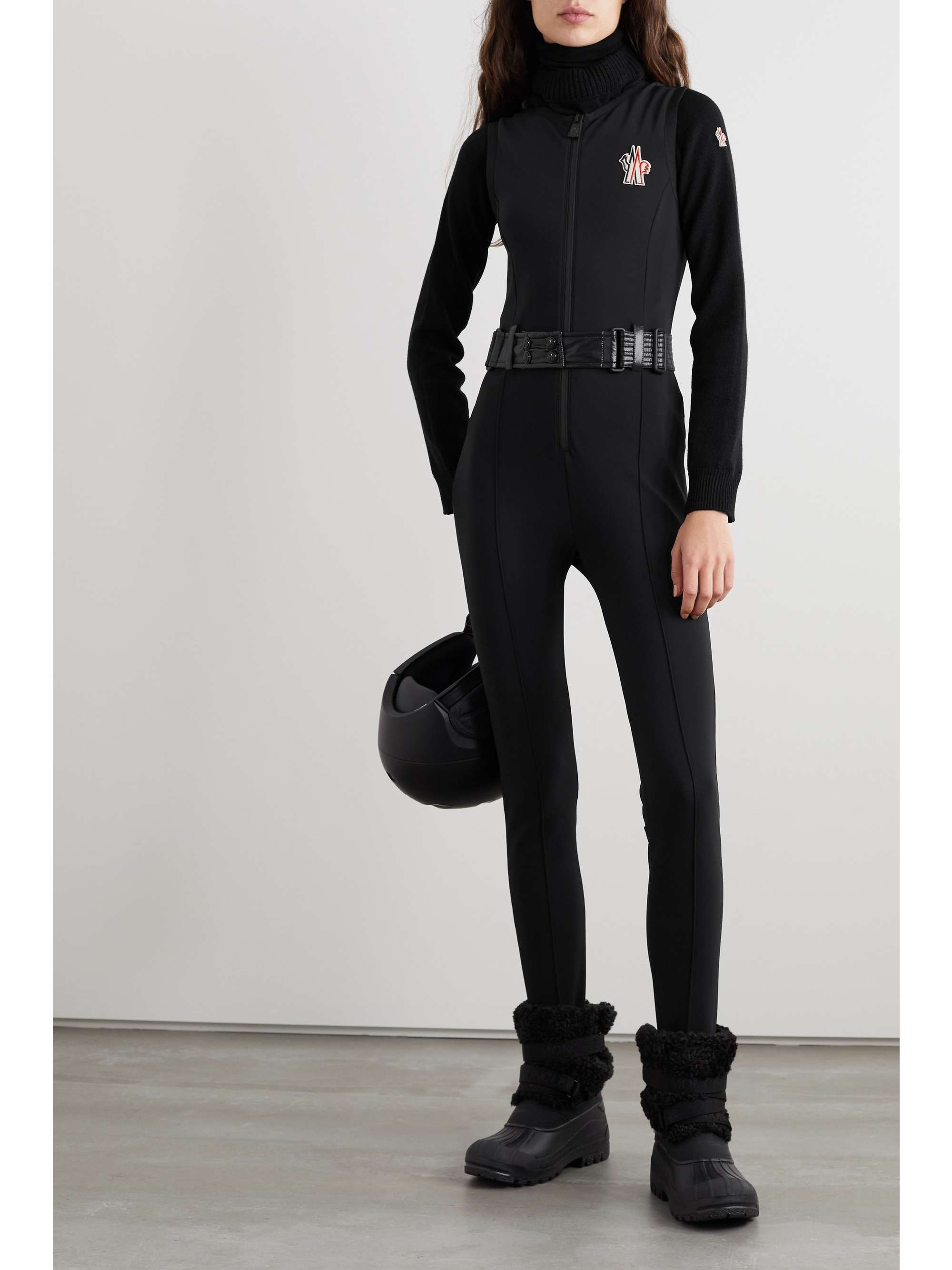 Tuta belted paneled ski suit