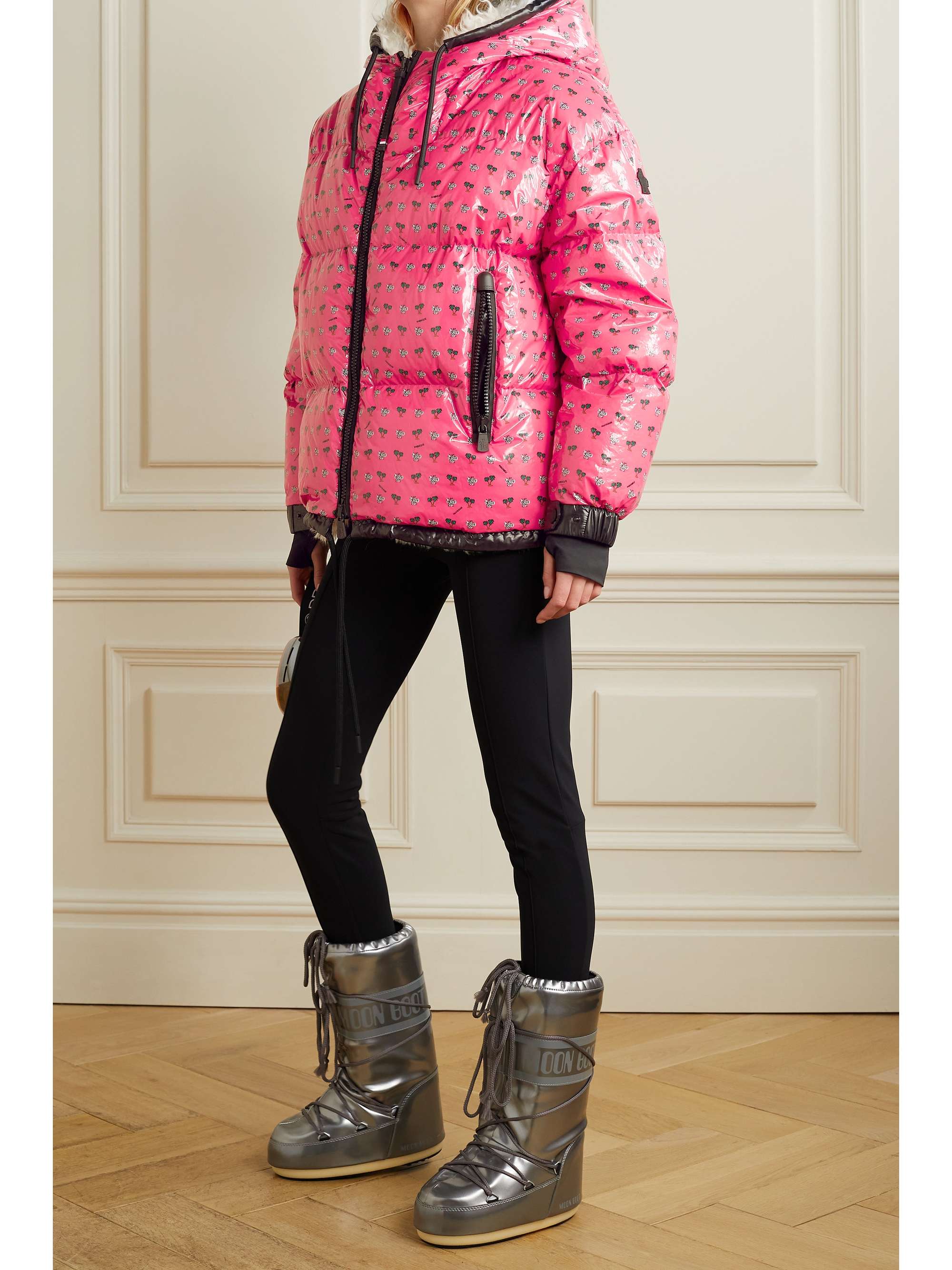 MONCLER GRENOBLE Echelle hooded printed quilted shell down jacket
