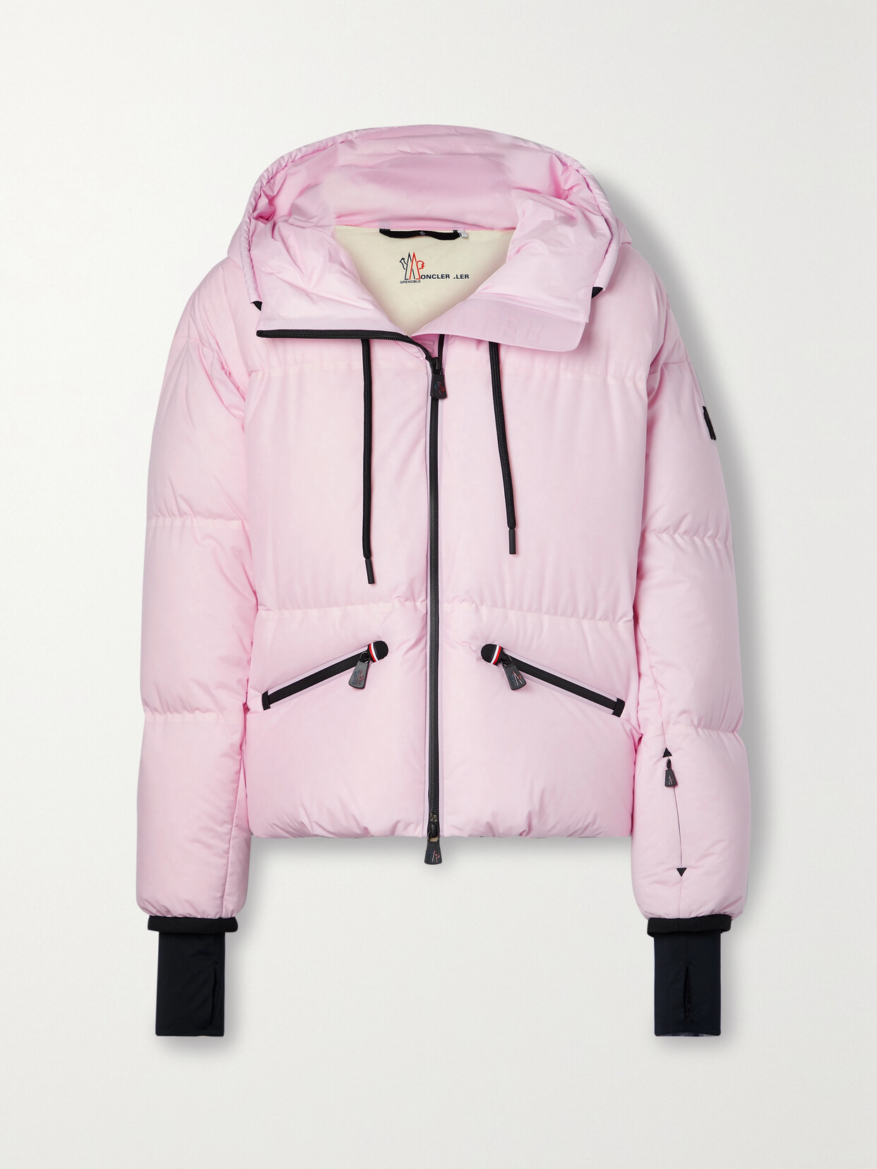 Shop Moncler Allesaz Stretch-trimmed Quilted Shell Down Jacket In Pink