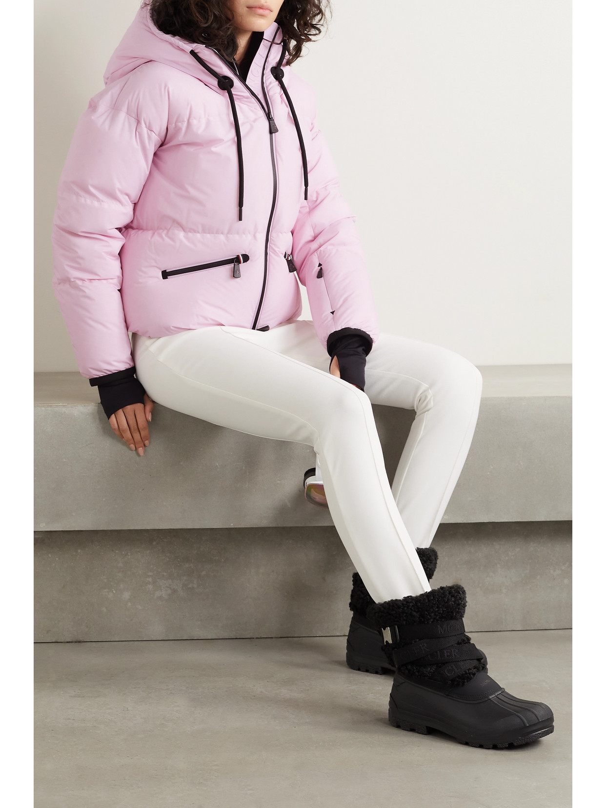 Shop Moncler Allesaz Stretch-trimmed Quilted Shell Down Jacket In Pink