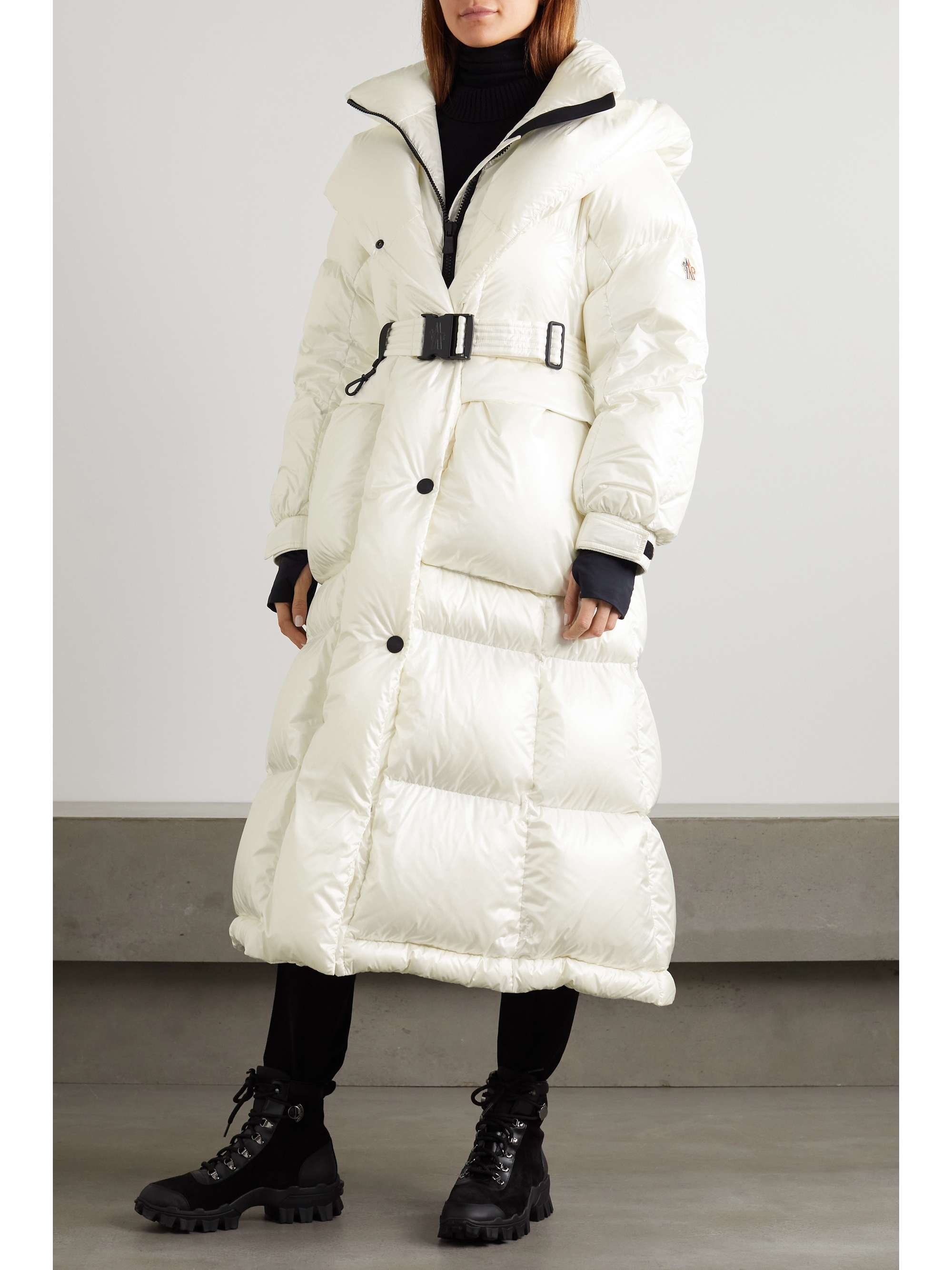 MONCLER GRENOBLE Combovin belted hooded quilted down ski jacket