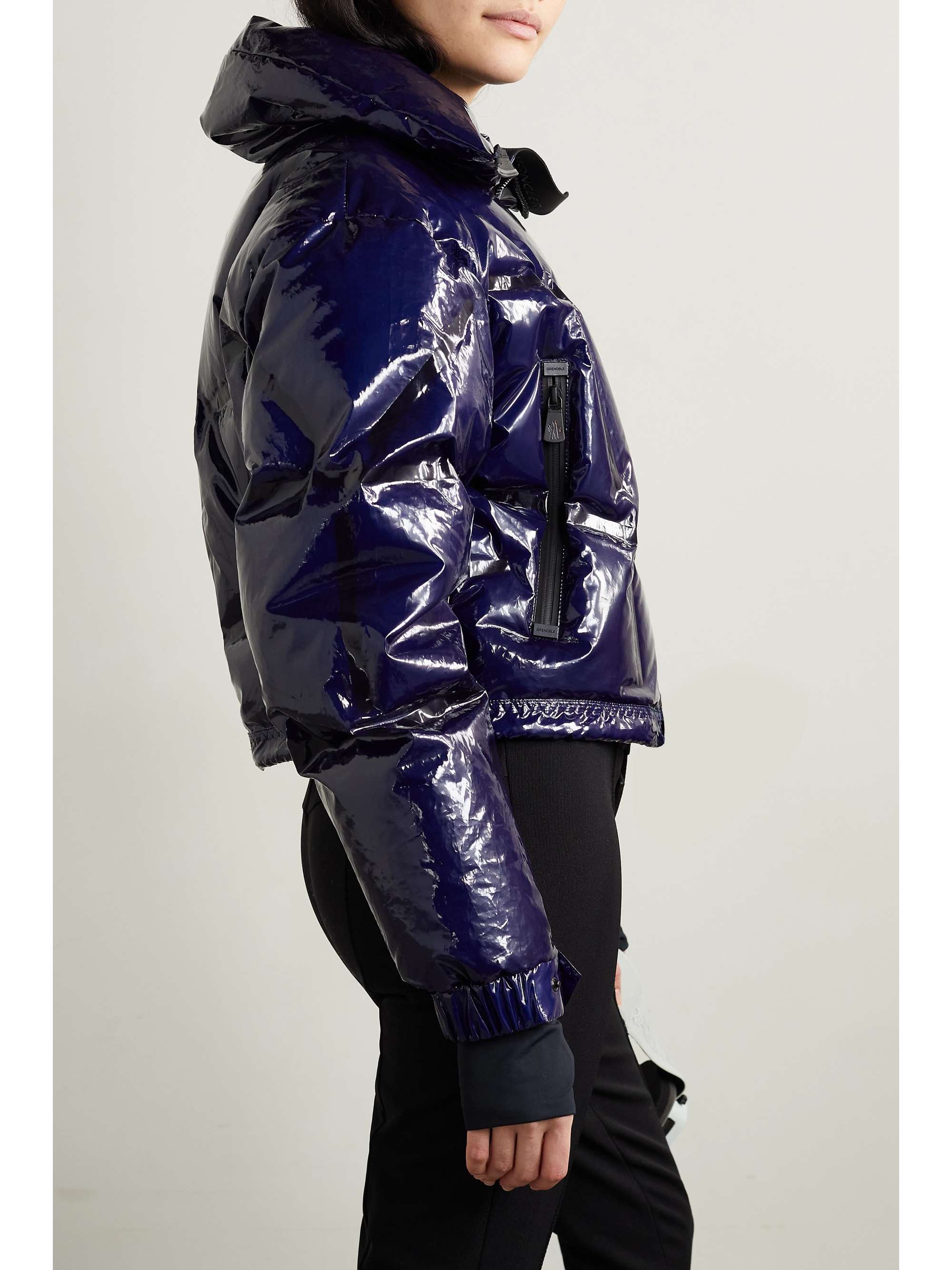 MONCLER GRENOBLE Siguret cropped hooded quilted down ski jacket