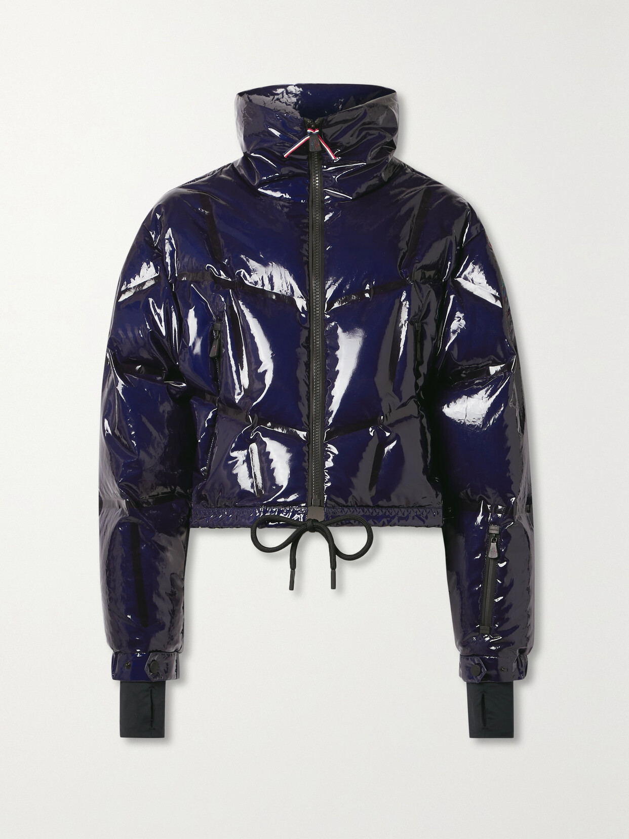 Shop Moncler Siguret Cropped Hooded Quilted Down Ski Jacket In Blue