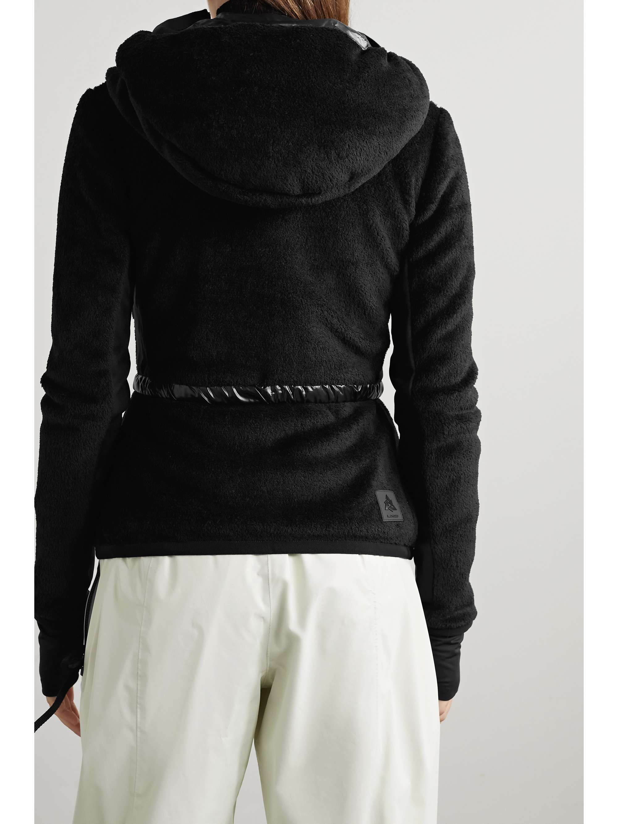 MONCLER GRENOBLE Hooded stretch-jersey and shell-trimmed fleece down jacket