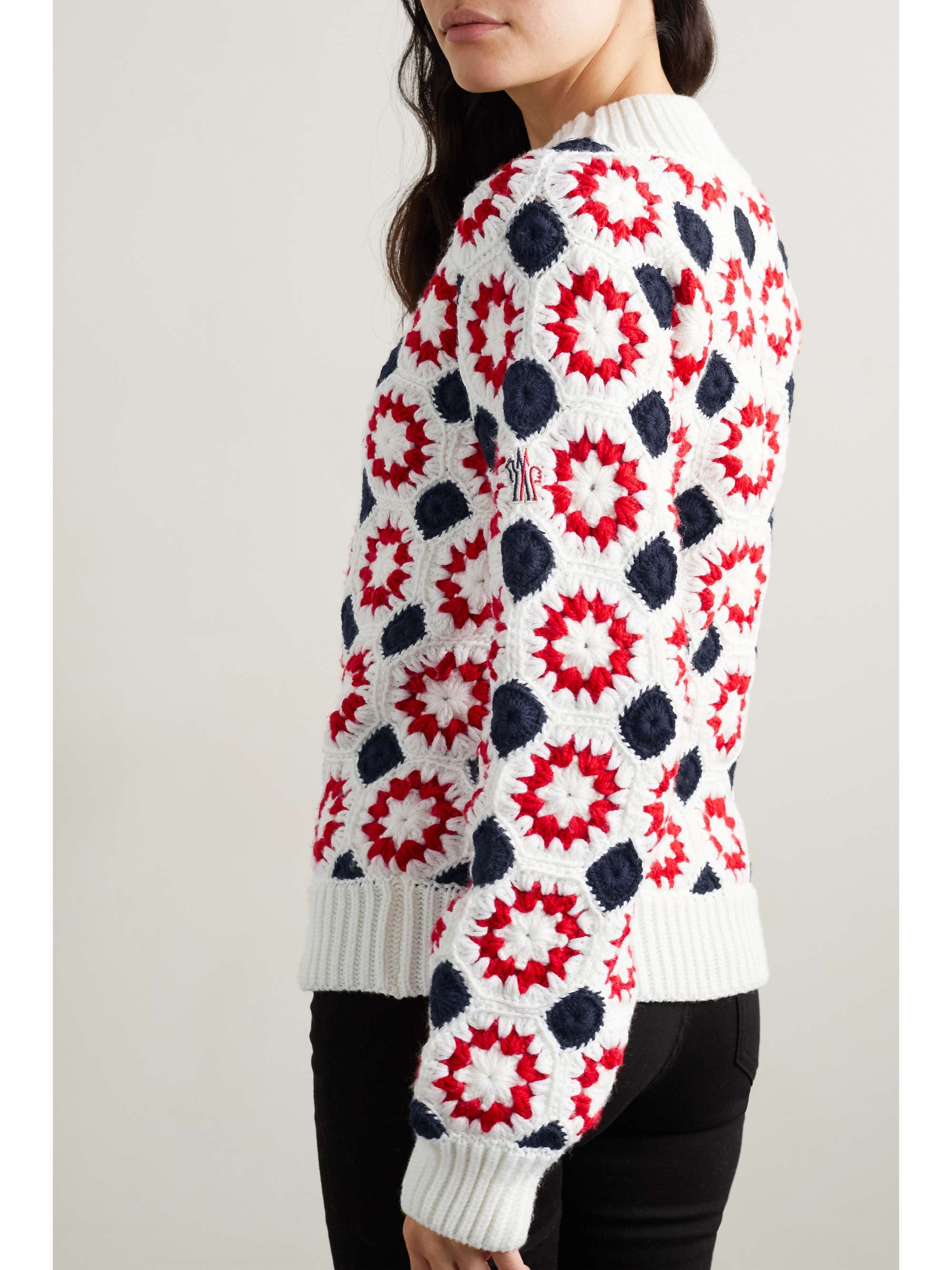 MONCLER GRENOBLE Crocheted wool sweater