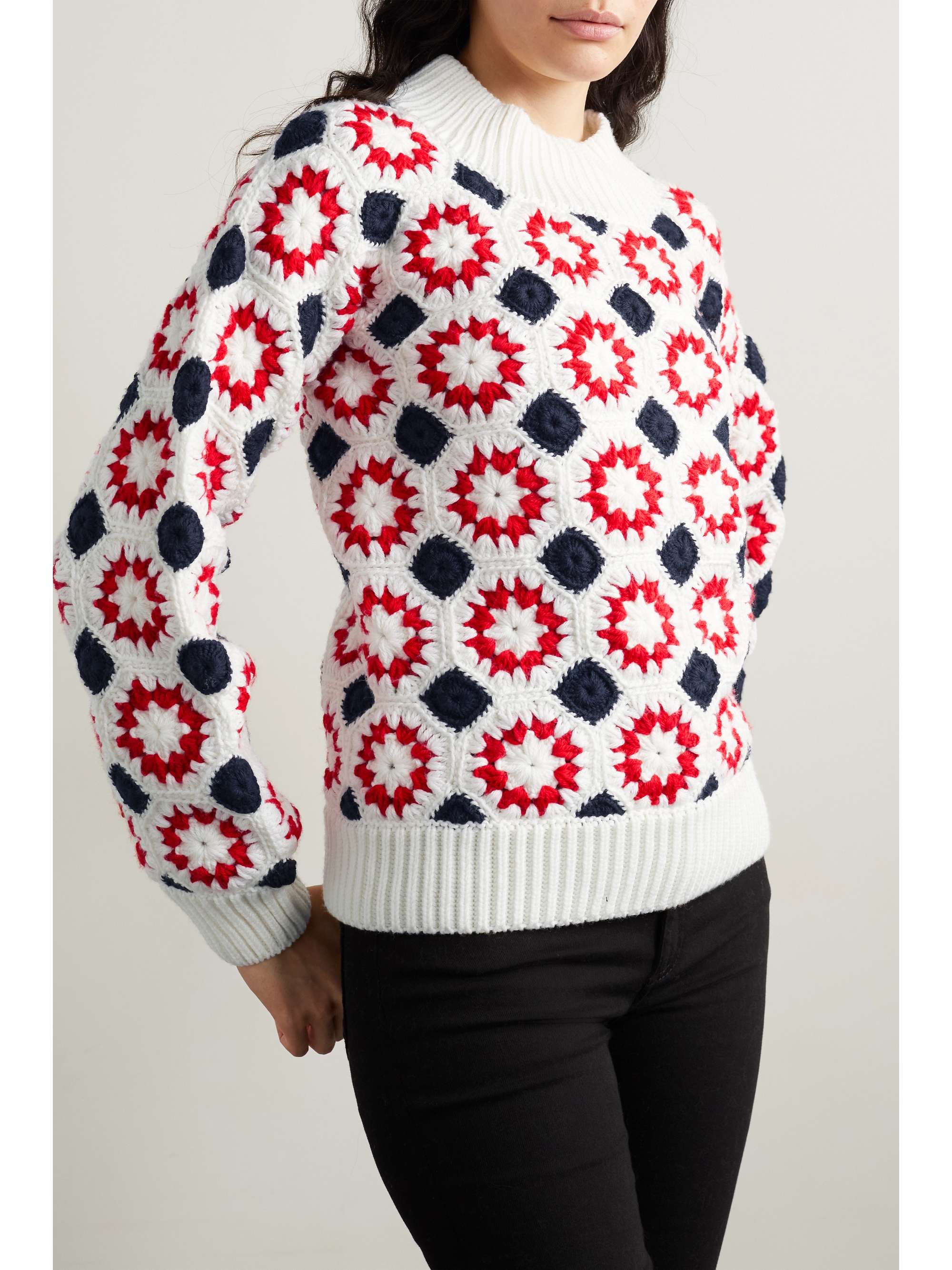 MONCLER GRENOBLE Crocheted wool sweater