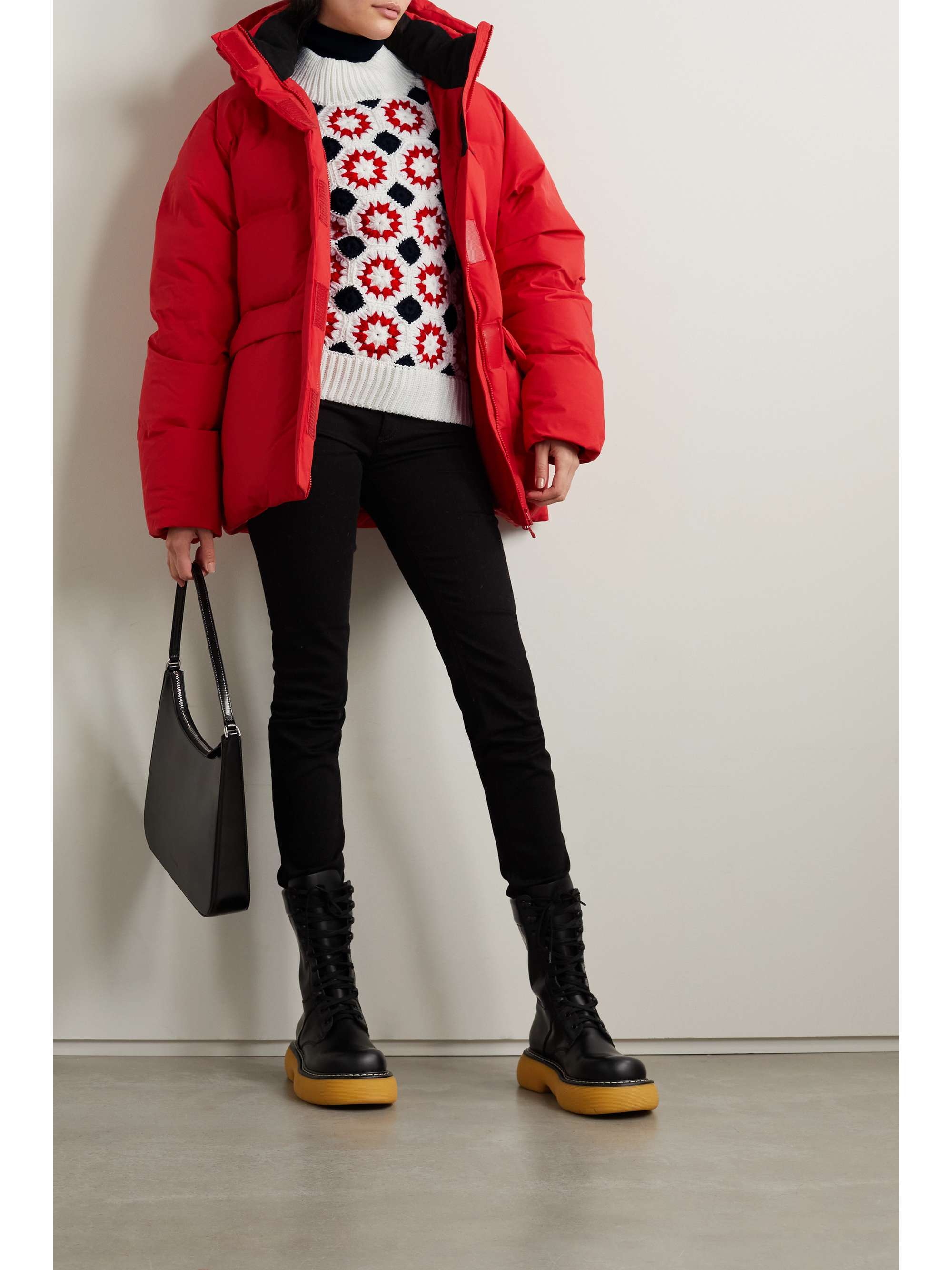 MONCLER GRENOBLE Crocheted wool sweater