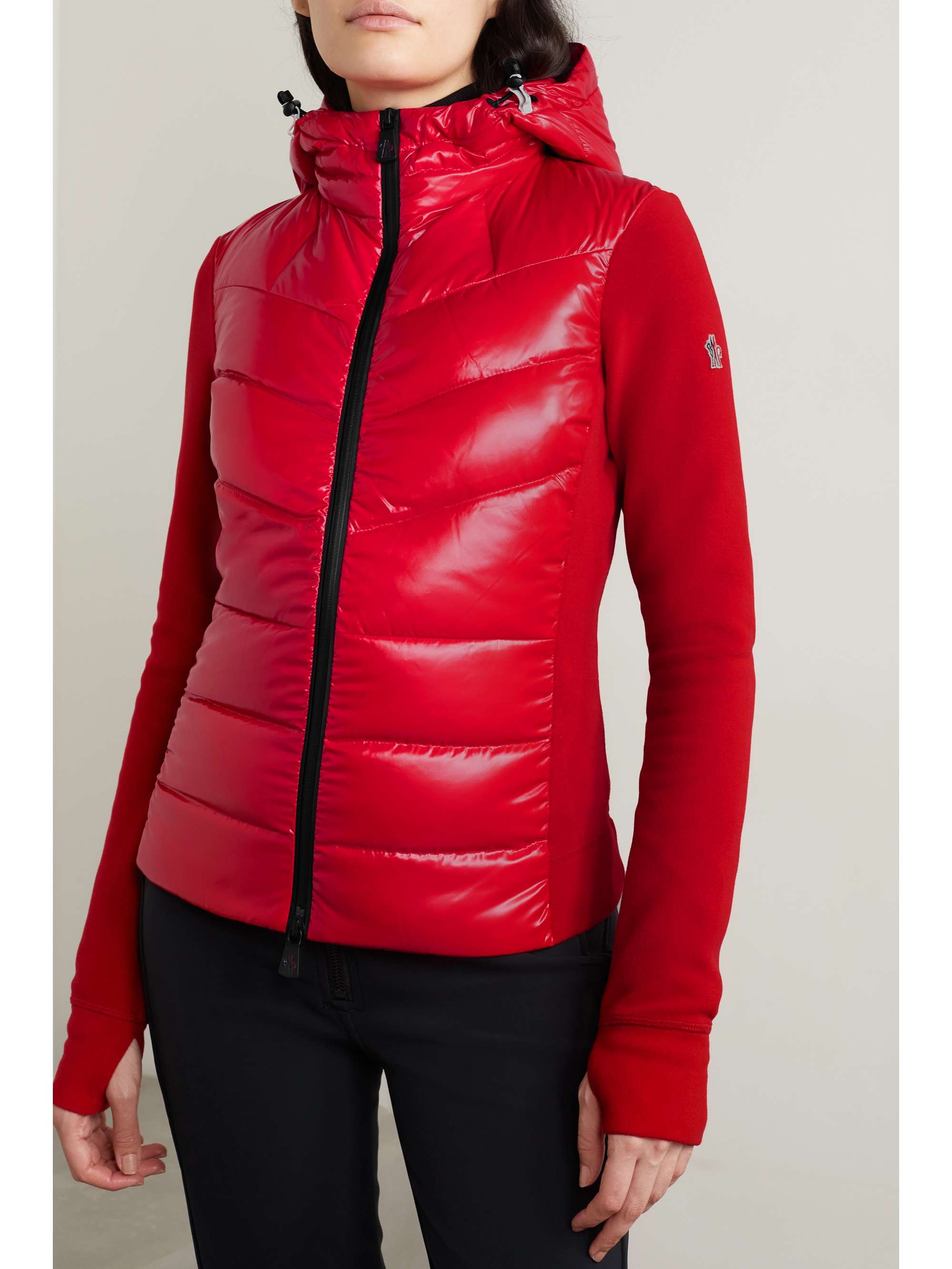 MONCLER GRENOBLE Fleece-trimmed quilted shell down jacket